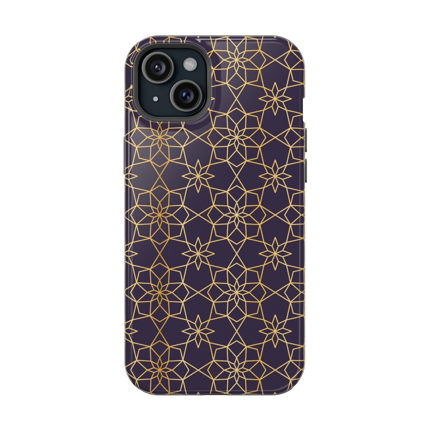 Gold and Purple Geometric Design Iphone Magnetic Tough Case