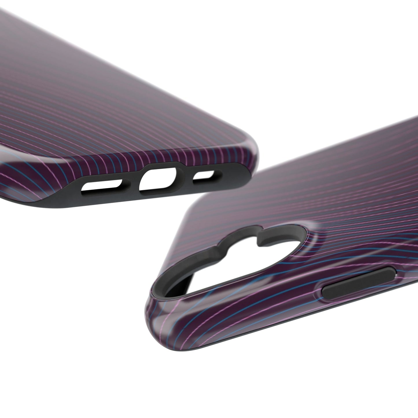 Purple Line Pattern Design - Iphone Magnetic Tough Case