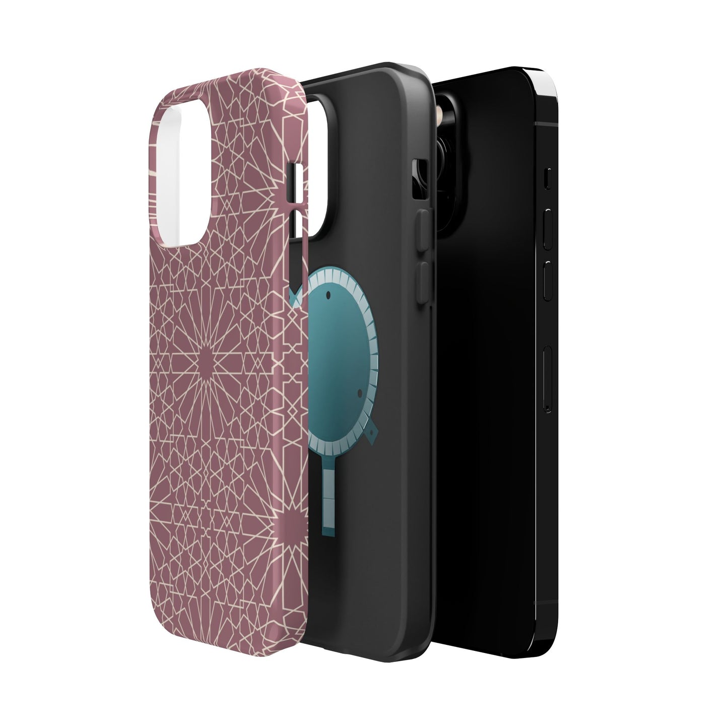 Pink Flower 🌸 Geometric Design Iphone Magnetic Tough Case