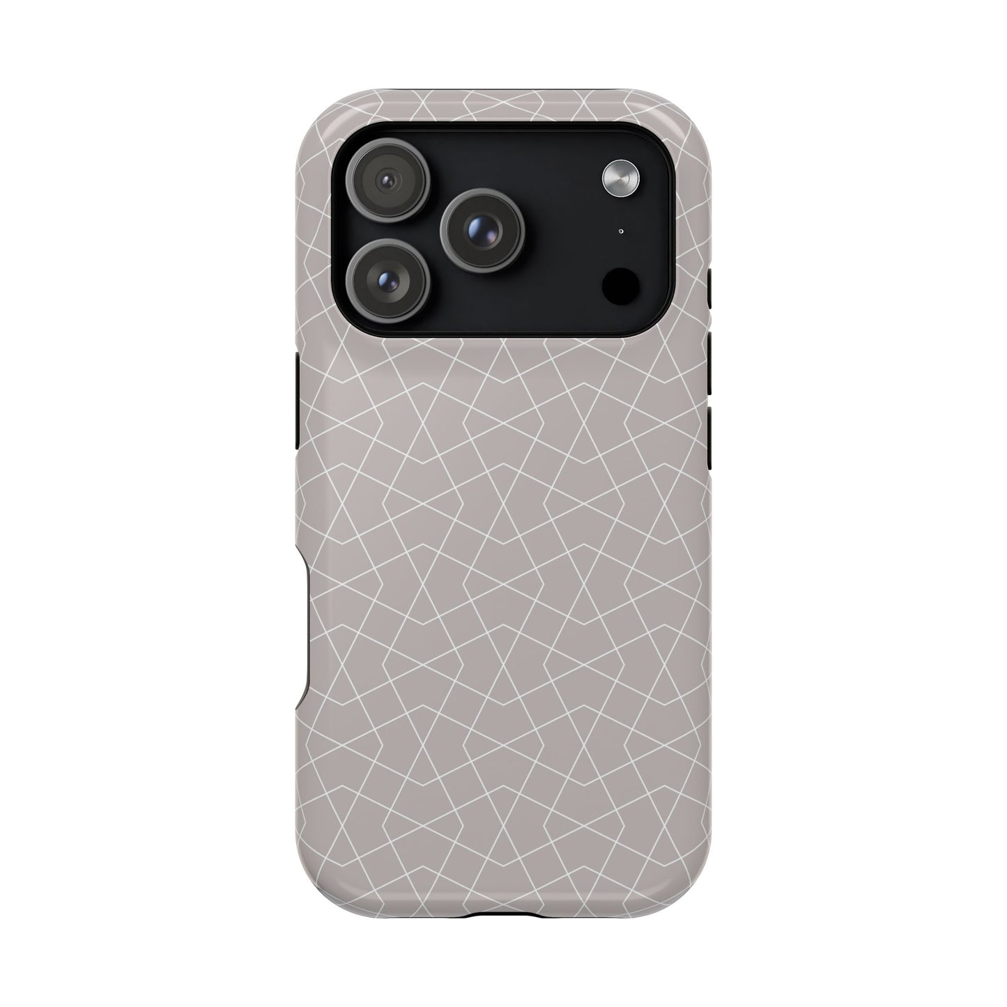 Beige and white geometric Design - Iphone Magnetic Tough Case