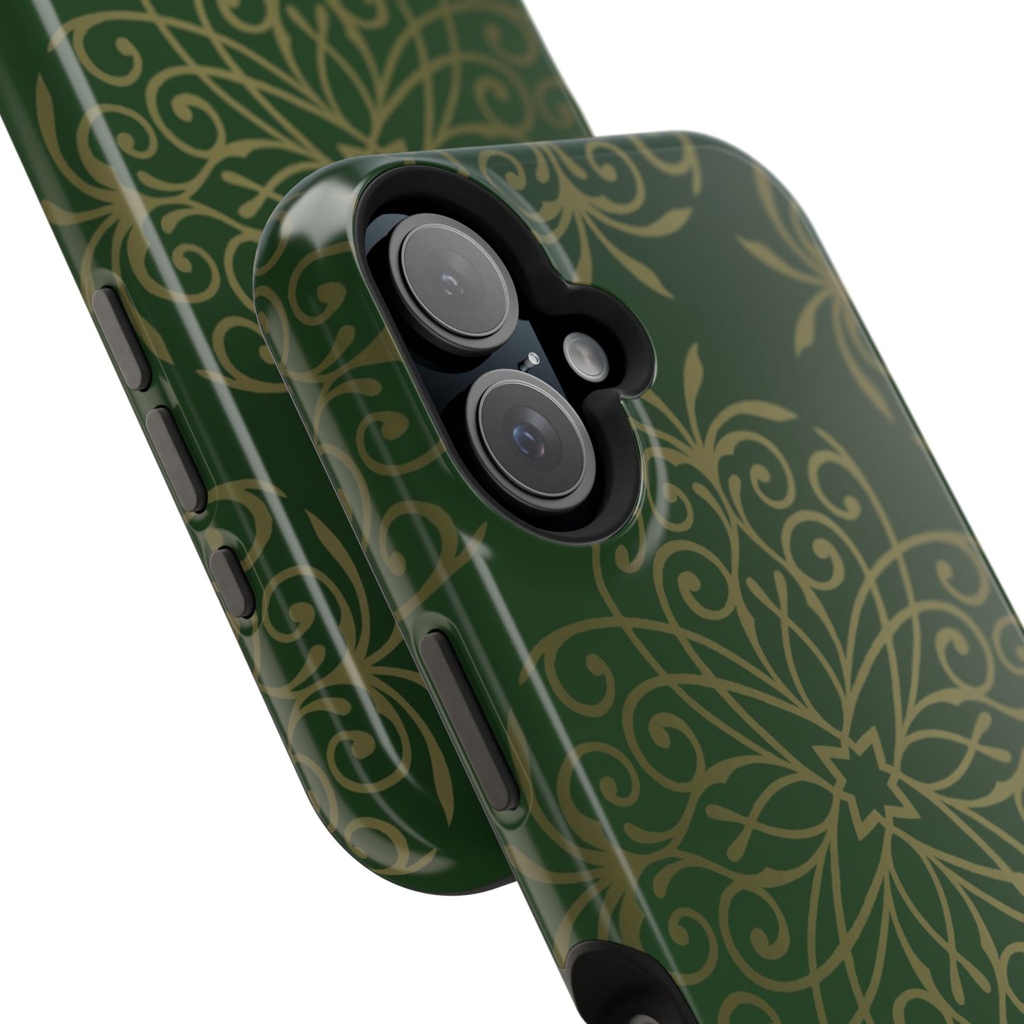 Gold and Green Flowery Design - Iphone Magnetic Tough Case