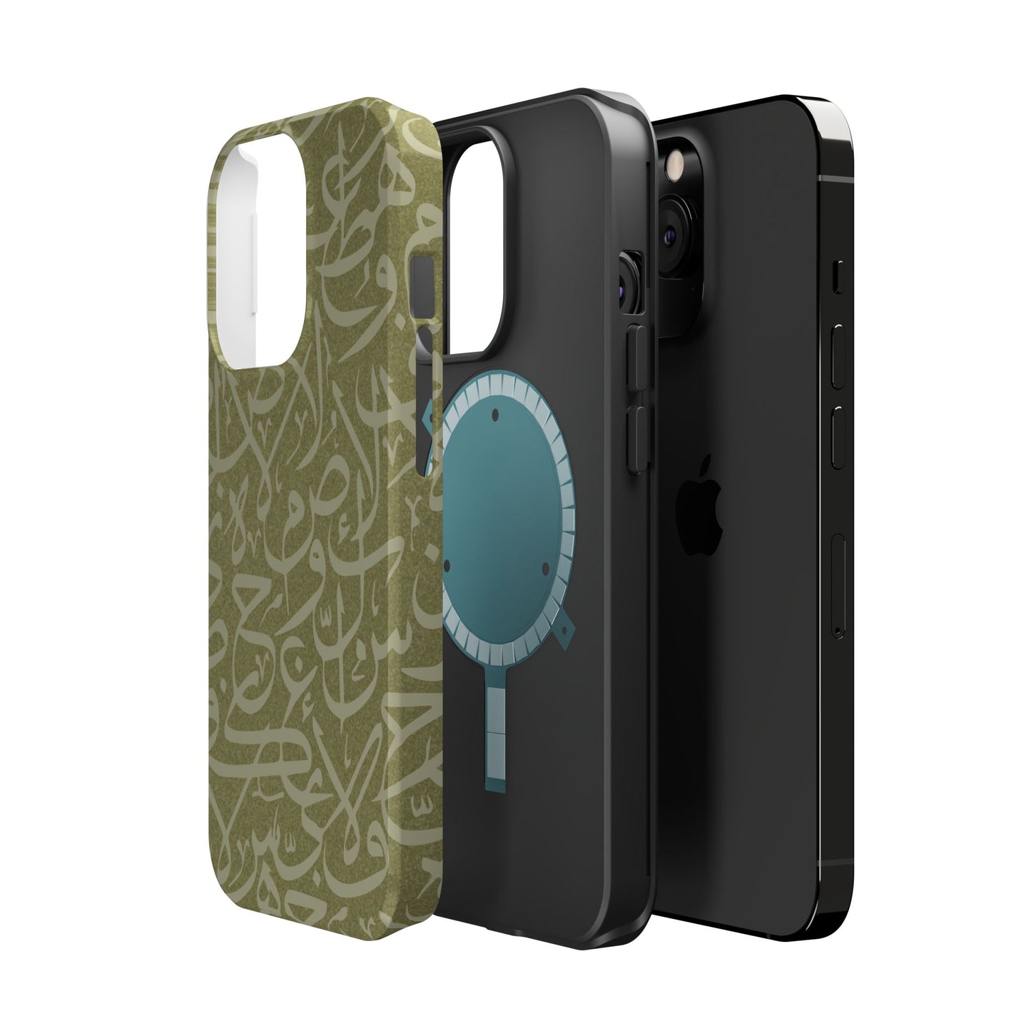 Olive Green Arabic Letters Calligraphy Iphone Magnetic Tough Case