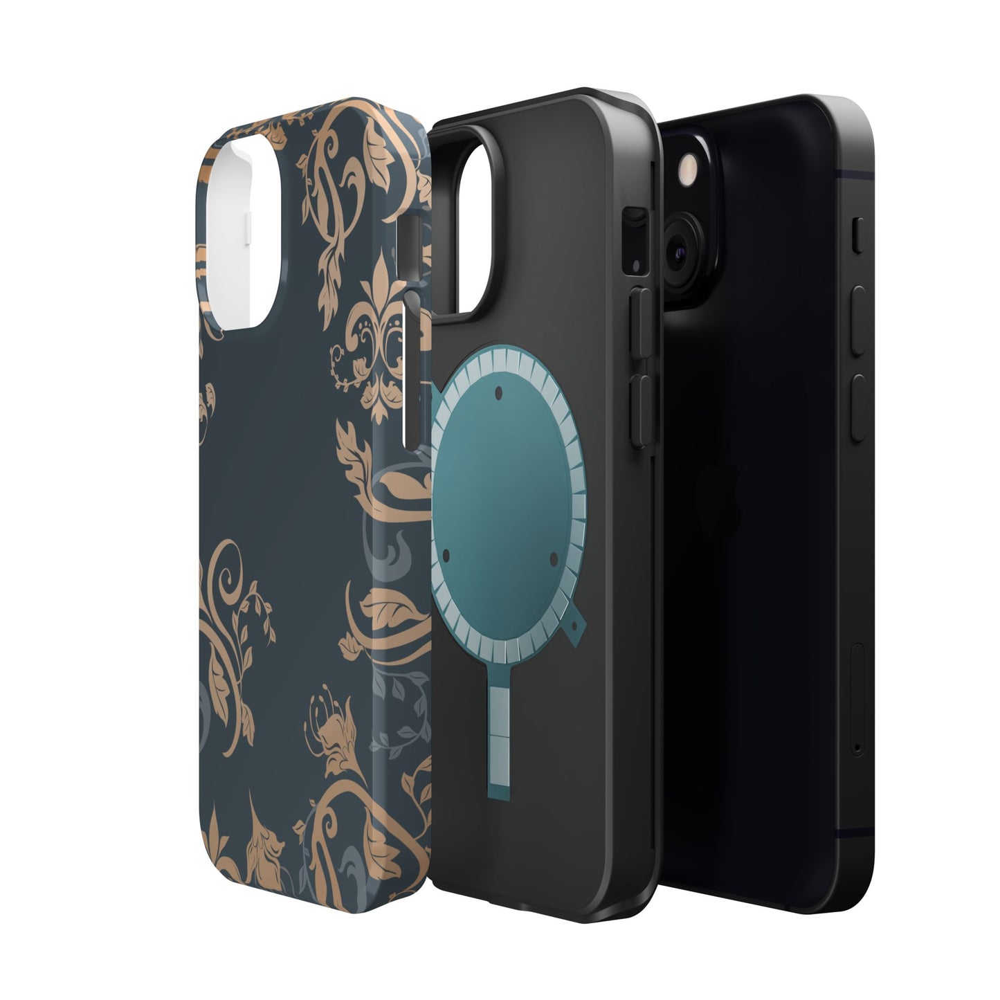 Gold flowers Iphone Magnetic Tough Cases