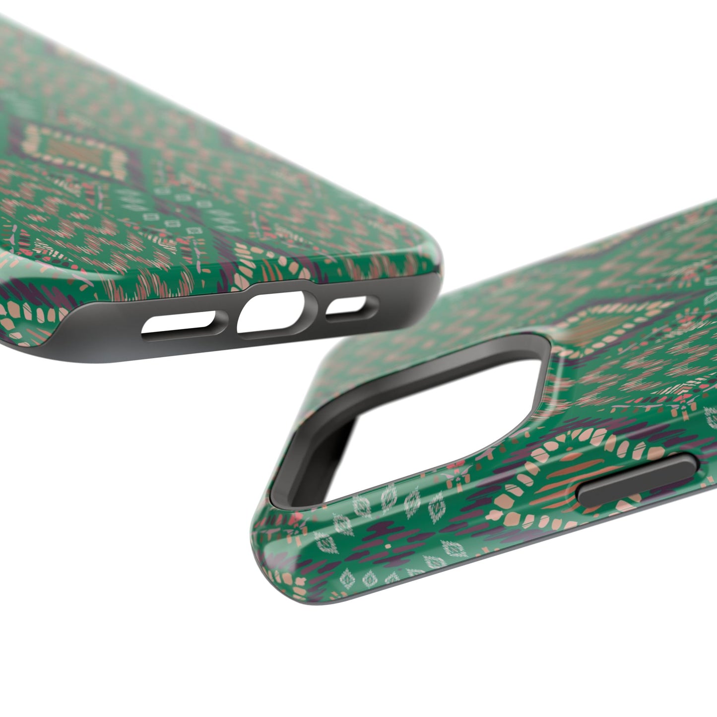 Emerald Green Geometric Design Iphone Magnetic Tough Case
