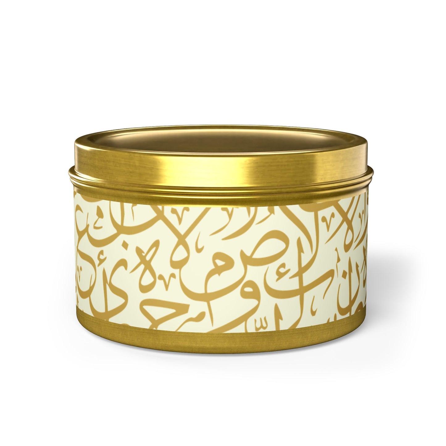 Golden Arabic Letters Script Tin Candles | Elegant Home Fragrance | Decorative Candle Gifts for All Occasions | Relaxing Aromatherapy