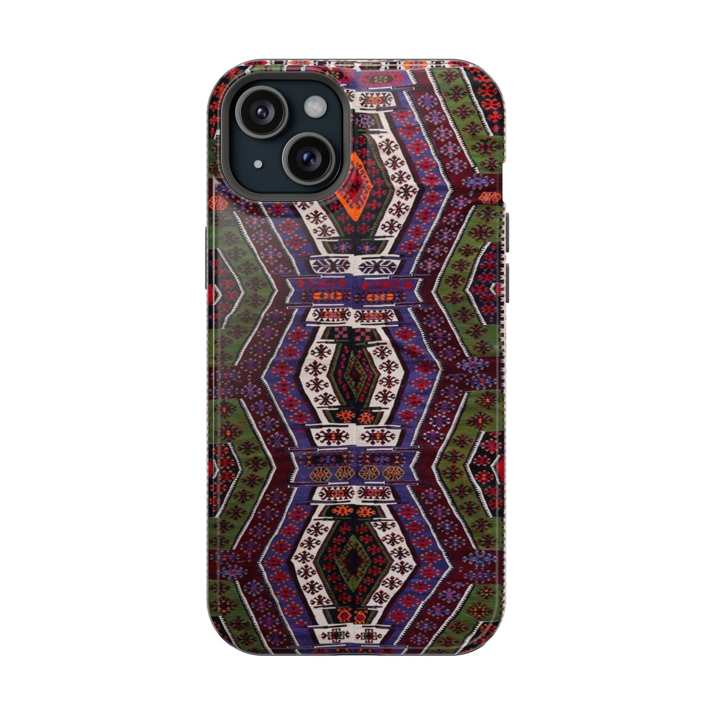 Purple and Green Geometric Design - Iphone Magnetic Tough Case