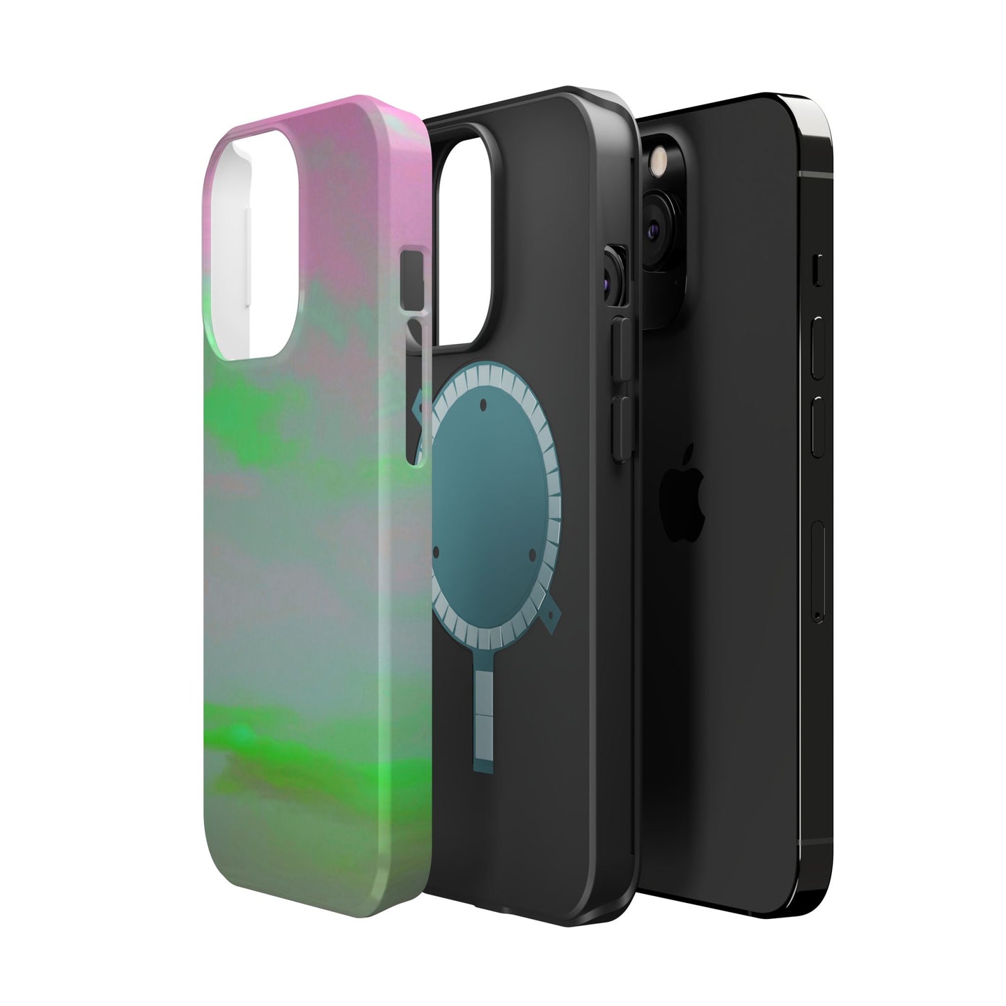 Green and pink sky Design - Iphone Magnetic Tough Case
