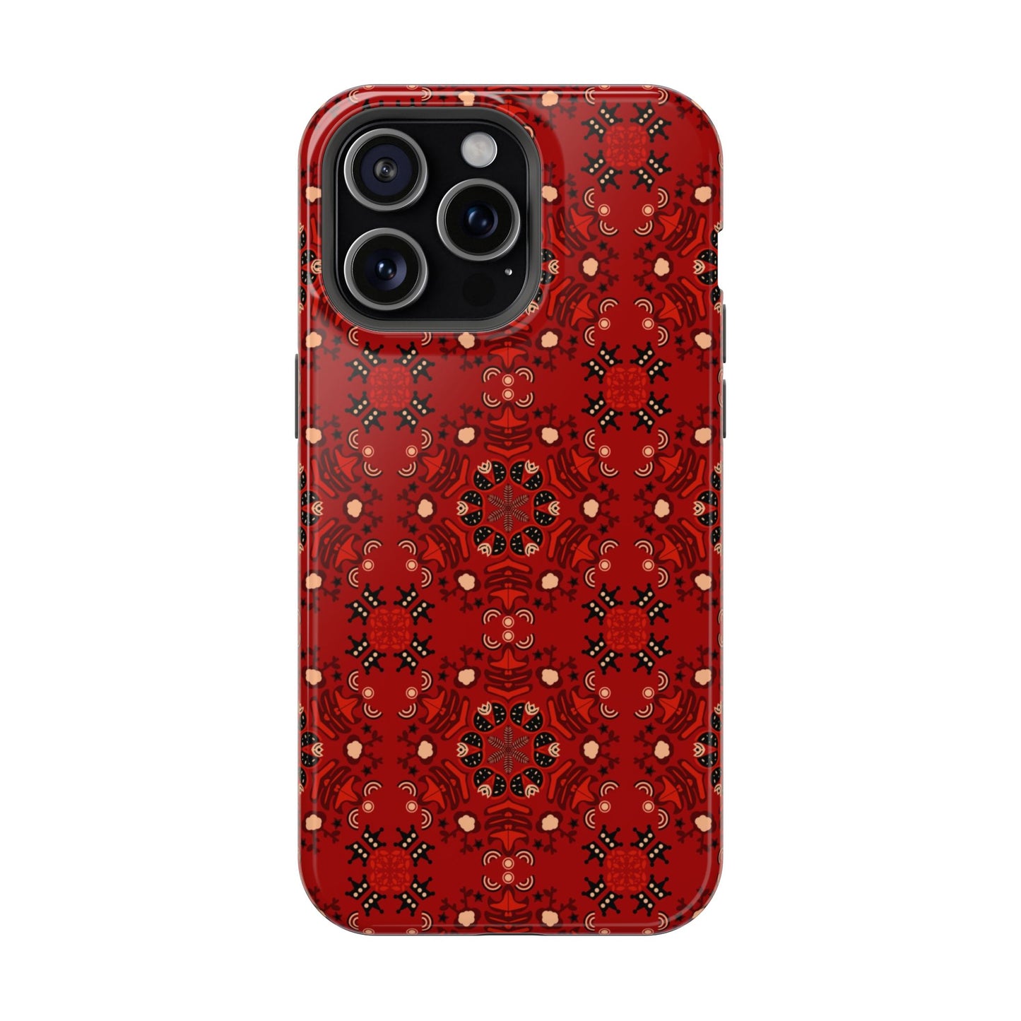 Red geometric Design - Iphone Magnetic Tough Case