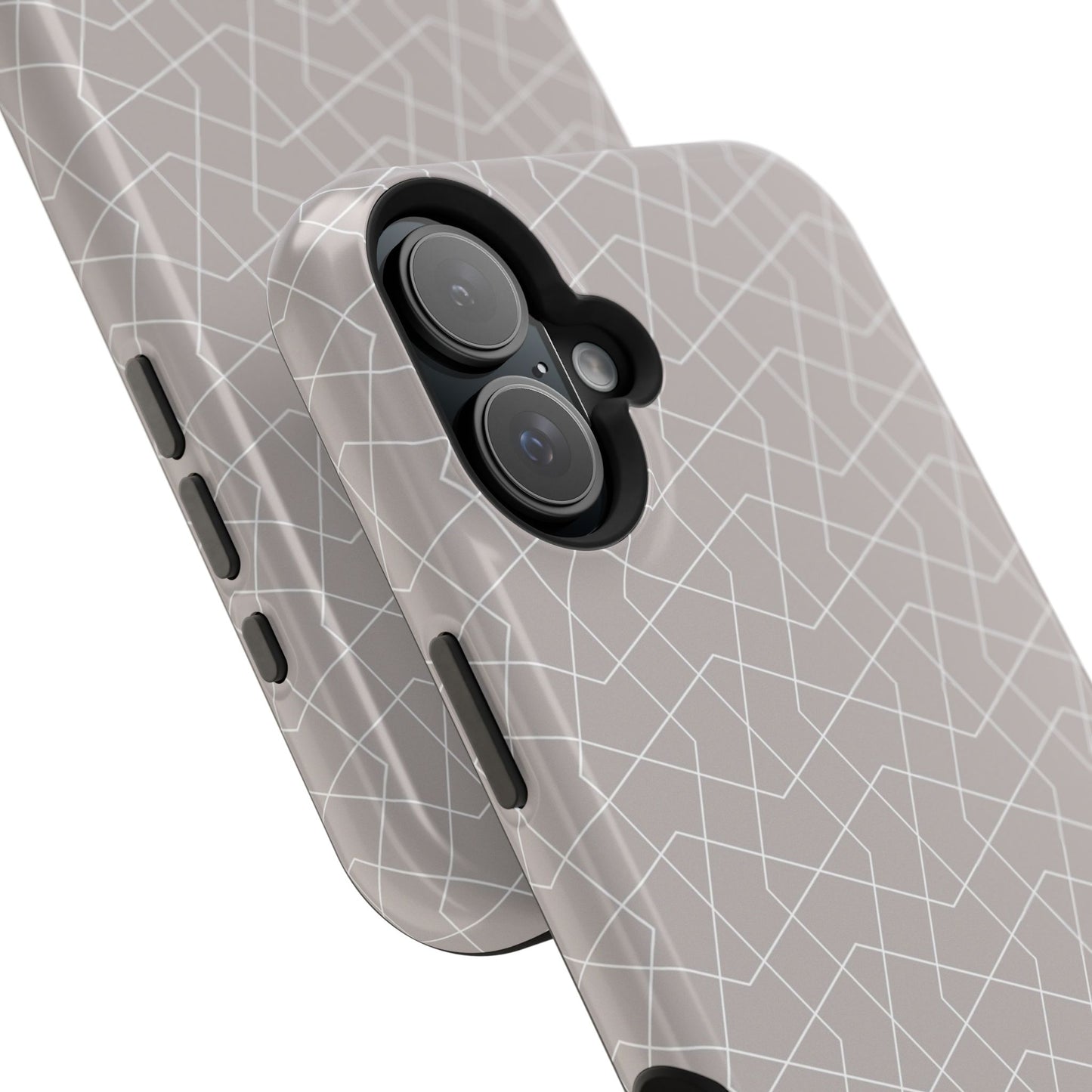 Beige and white geometric Design - Iphone Magnetic Tough Case
