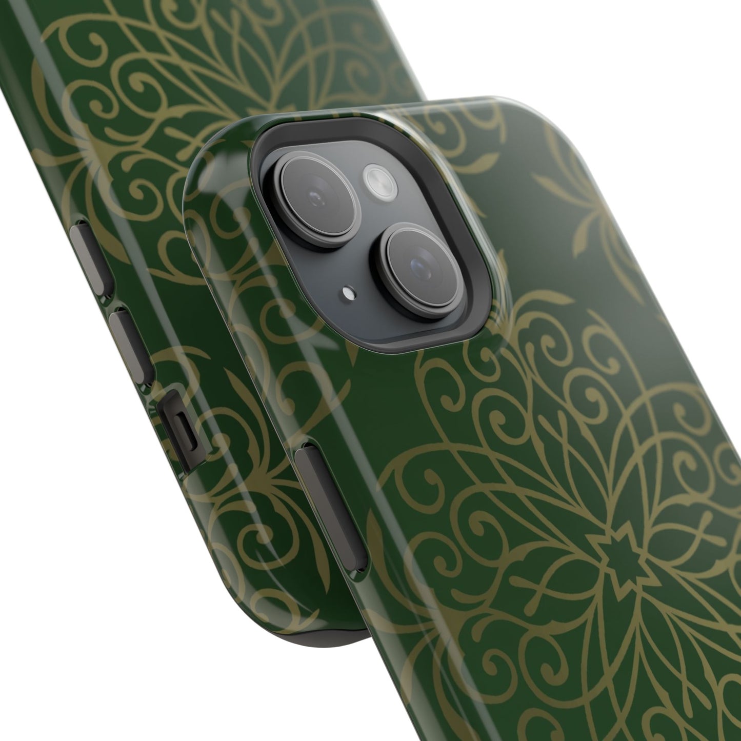 Gold and Green Flowery Design - Iphone Magnetic Tough Case