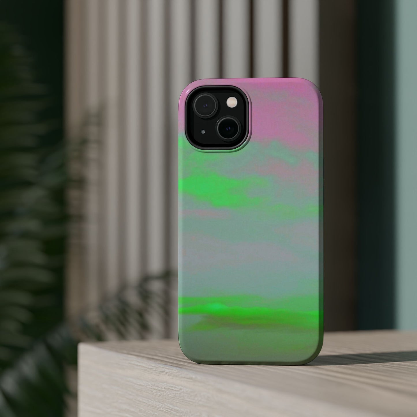 Green and pink sky Design - Iphone Magnetic Tough Case