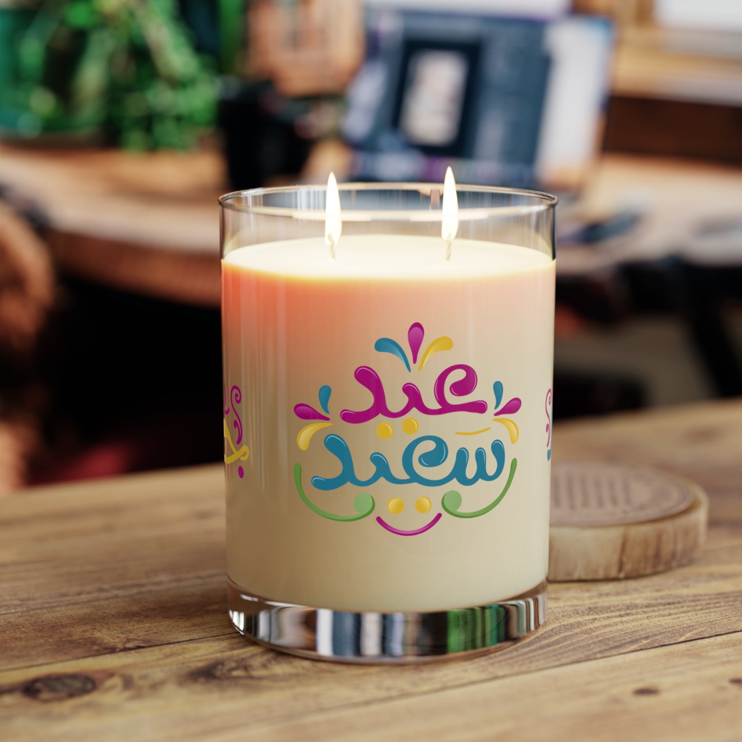 Festive Scented Candle - Celebrate Eid with Colorful Designs, 11oz