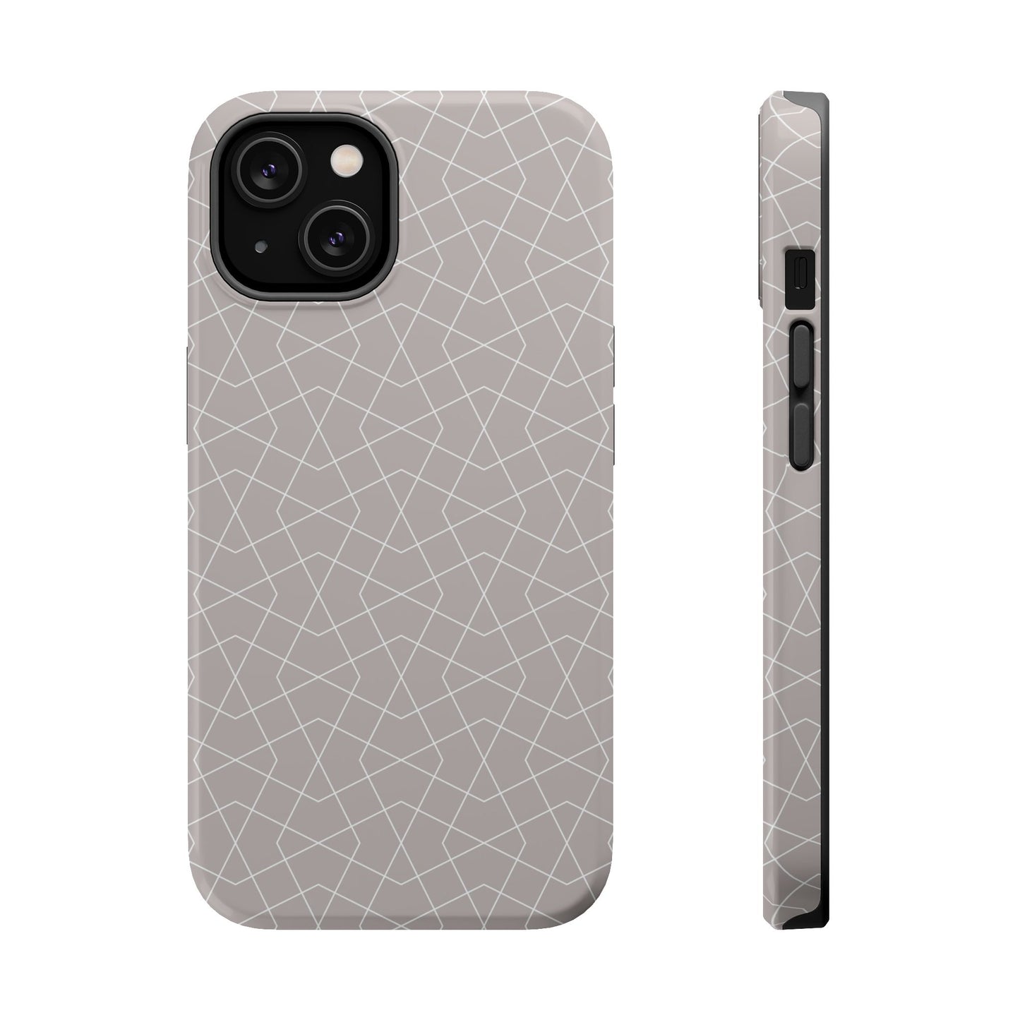 Beige and white geometric Design - Iphone Magnetic Tough Case