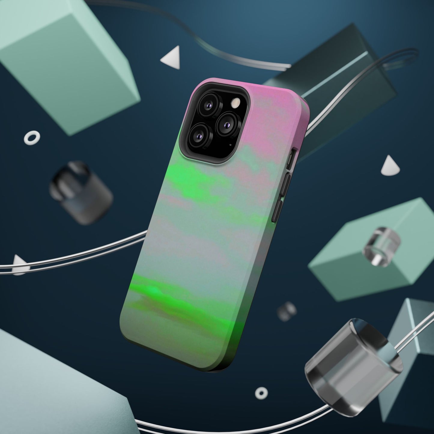 Green and pink sky Design - Iphone Magnetic Tough Case