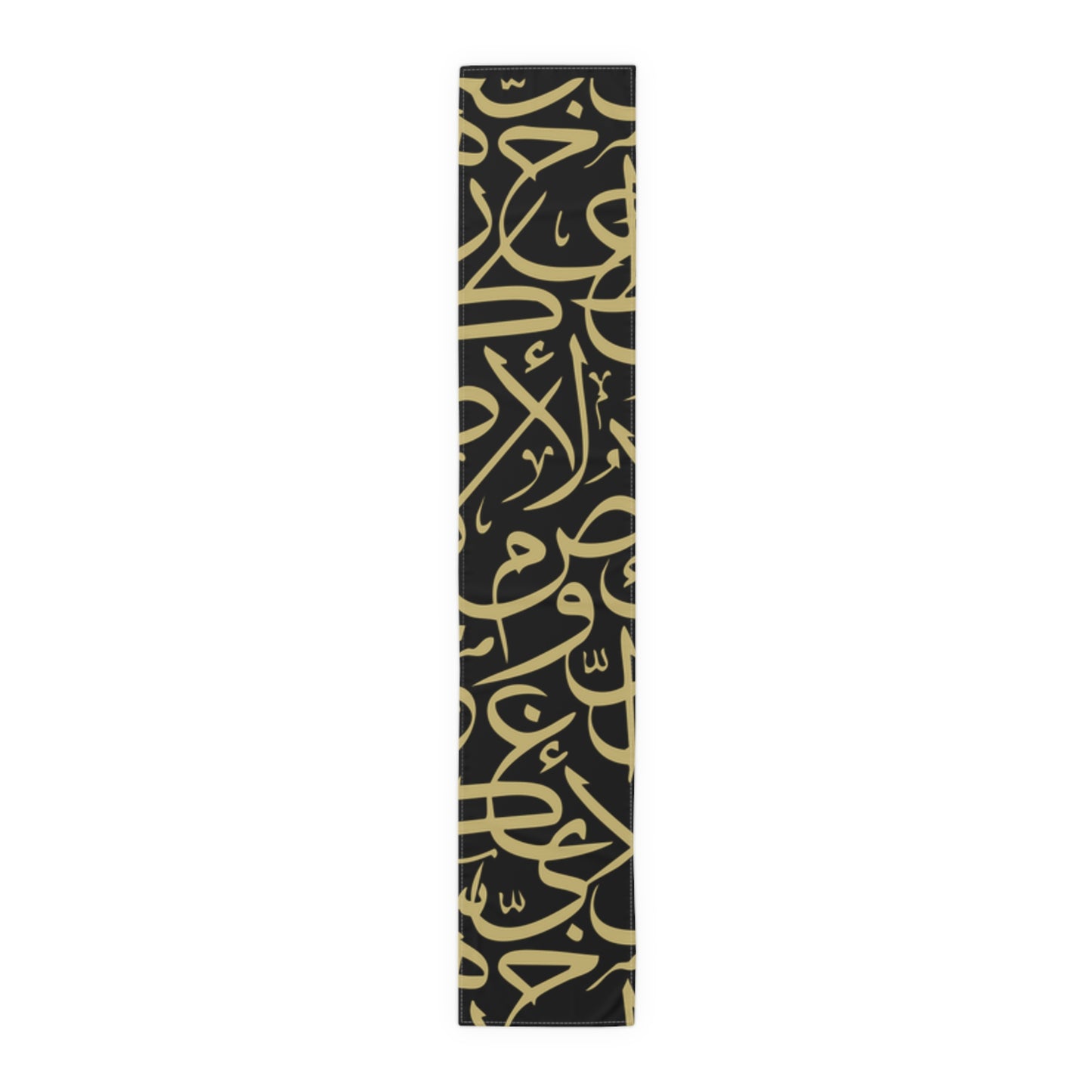 Black and Gold Arabic Letters Elegant Table Runner - Perfect for Dining & Celebrations
