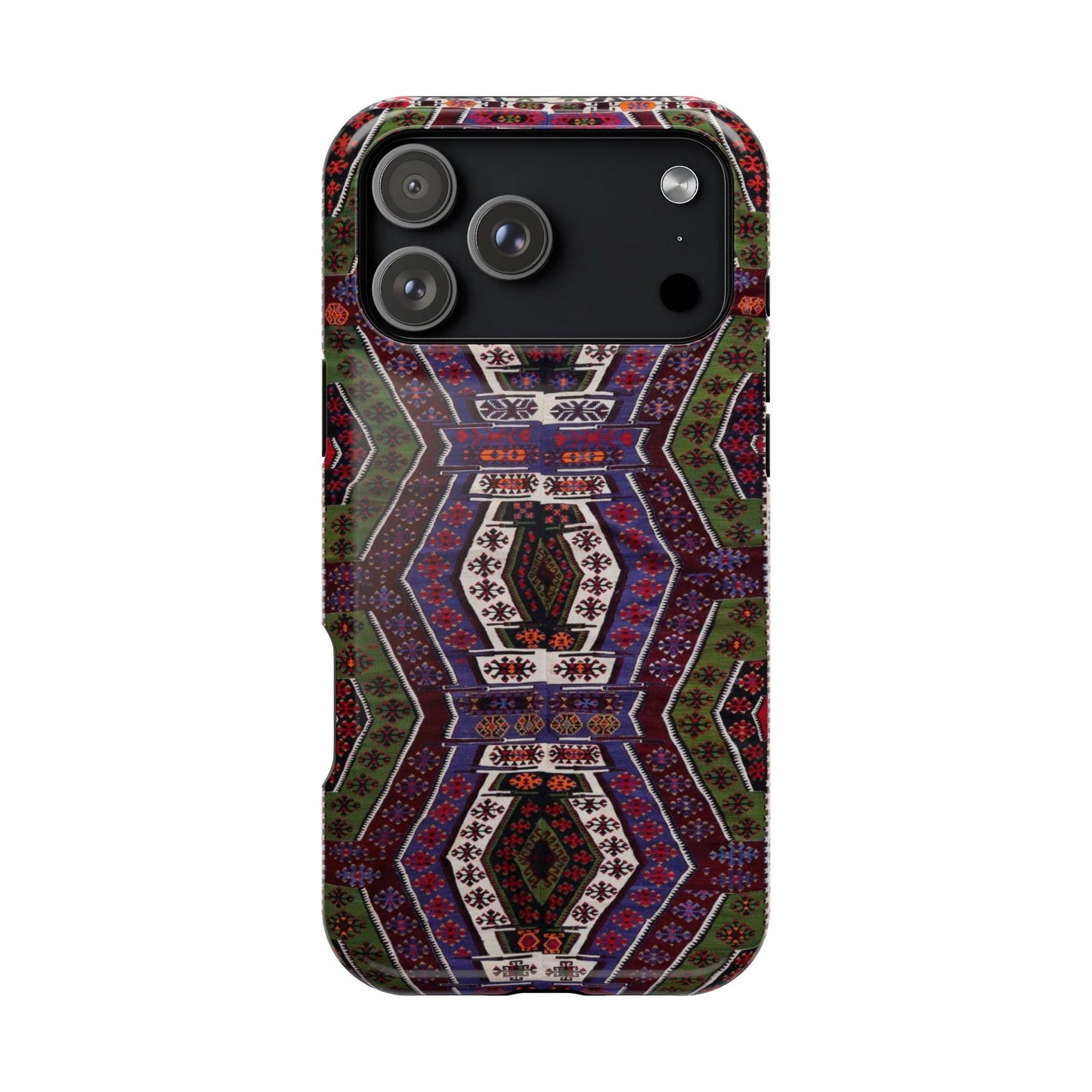 Purple and Green Geometric Design - Iphone Magnetic Tough Case