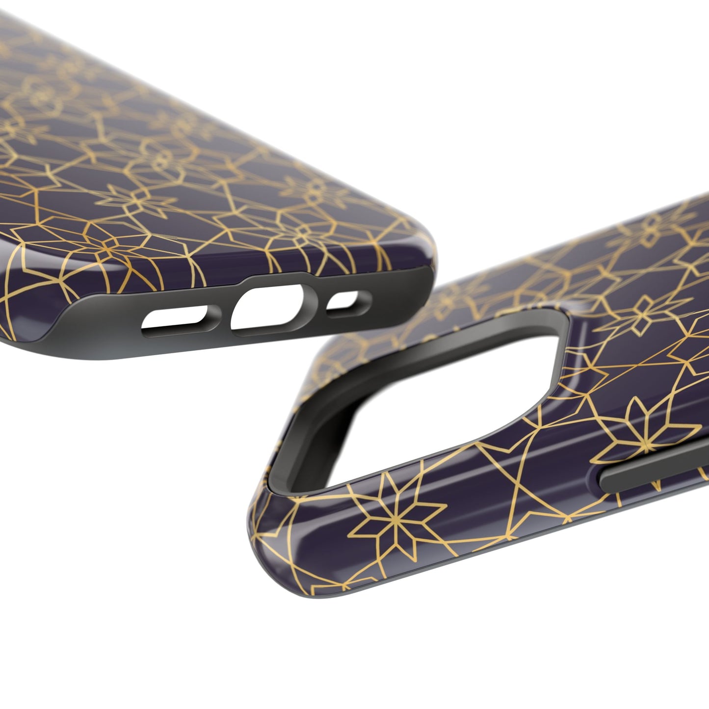 Gold and Purple Geometric Design Iphone Magnetic Tough Case