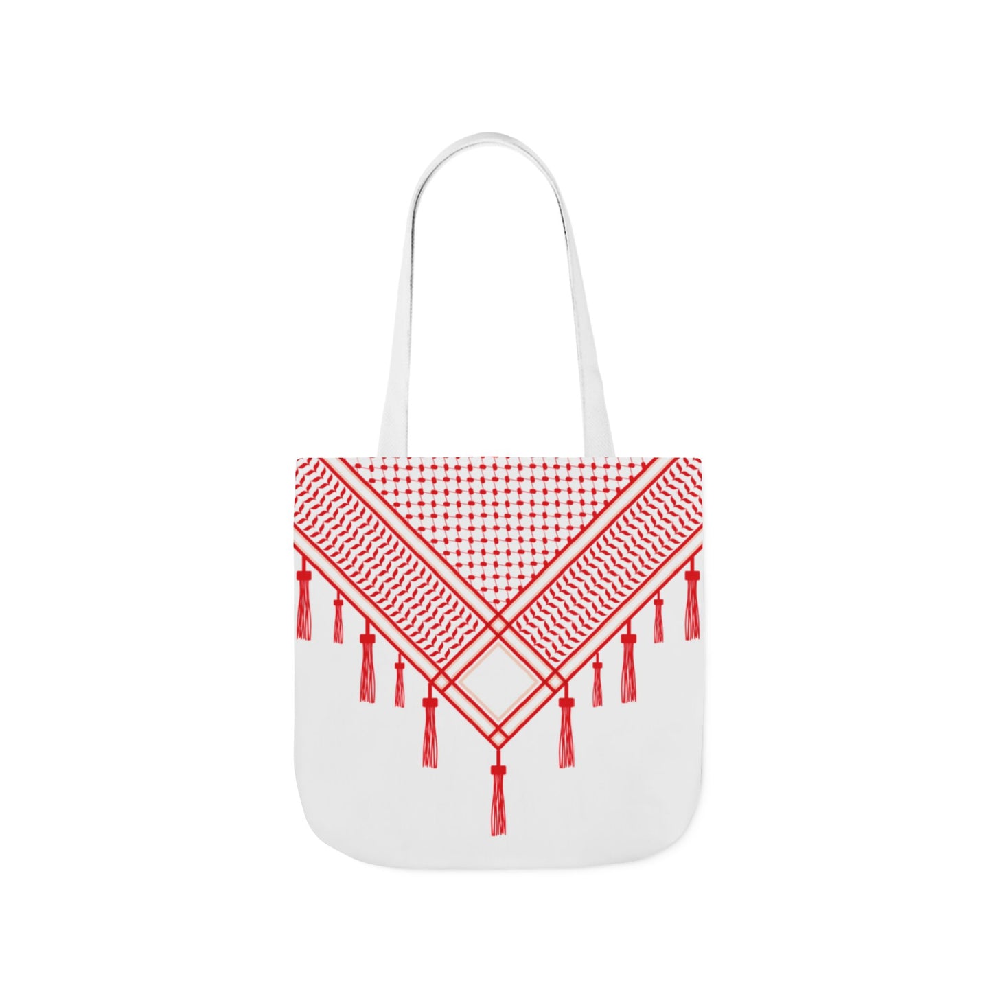 Red and White Shmagh Design Tote Bag