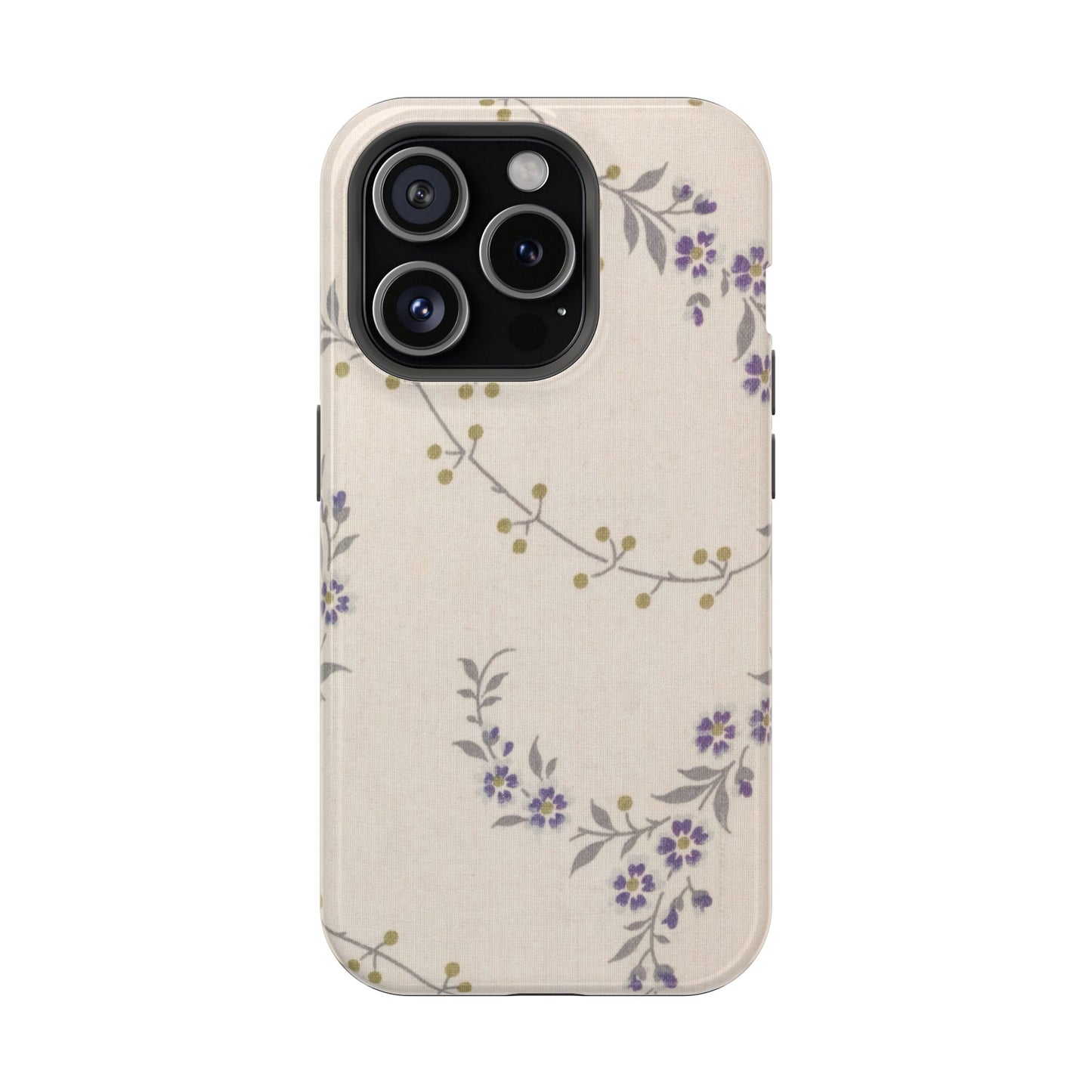 Purple Floral Design - Iphone Magnetic Tough Case