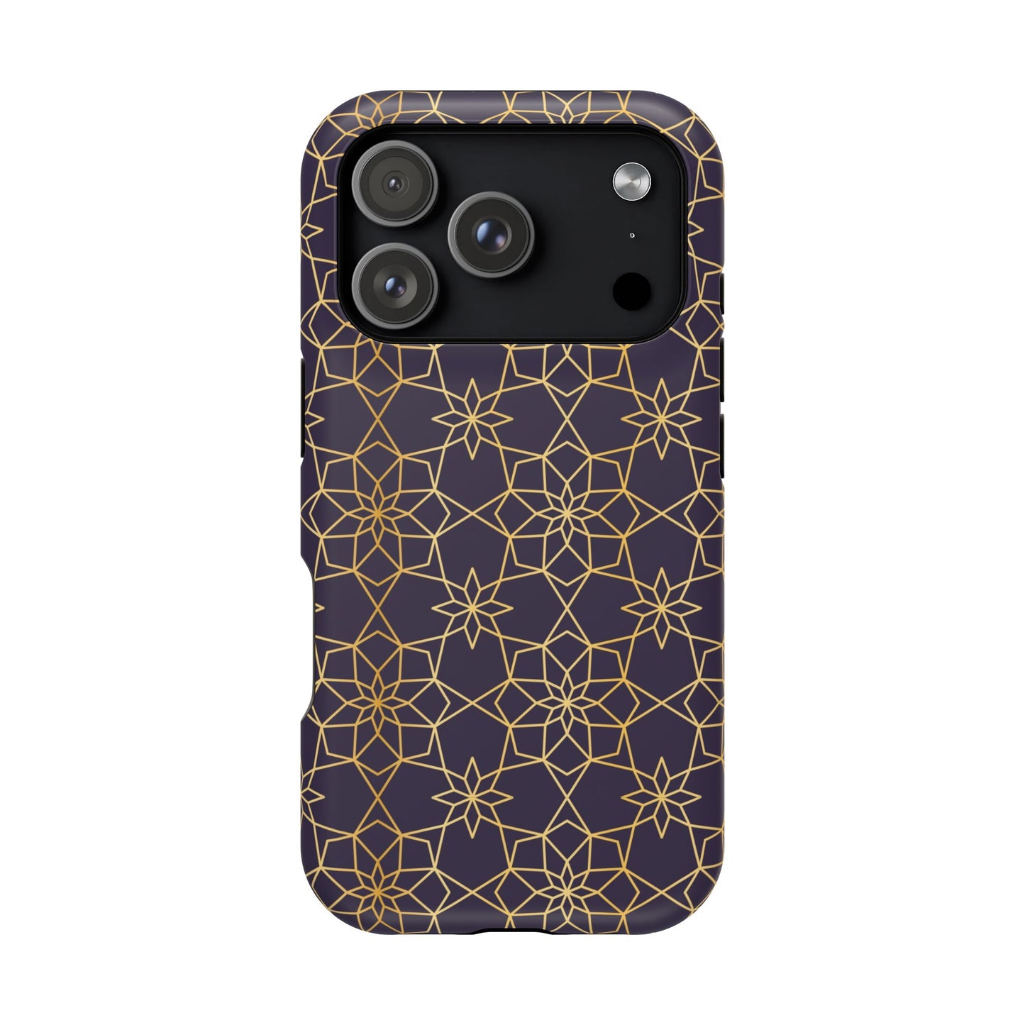 Gold and Purple Geometric Design Iphone Magnetic Tough Case