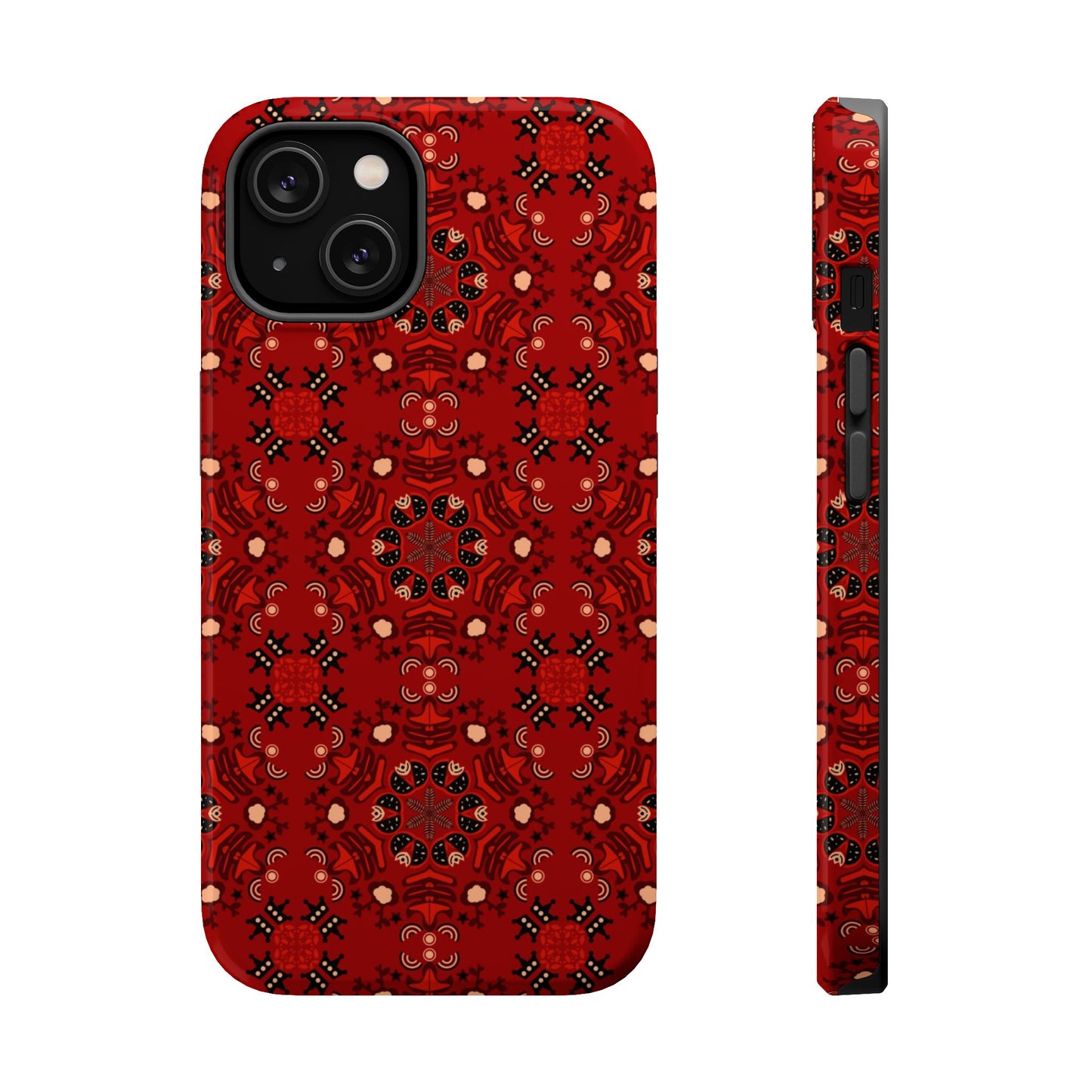 Red geometric Design - Iphone Magnetic Tough Case