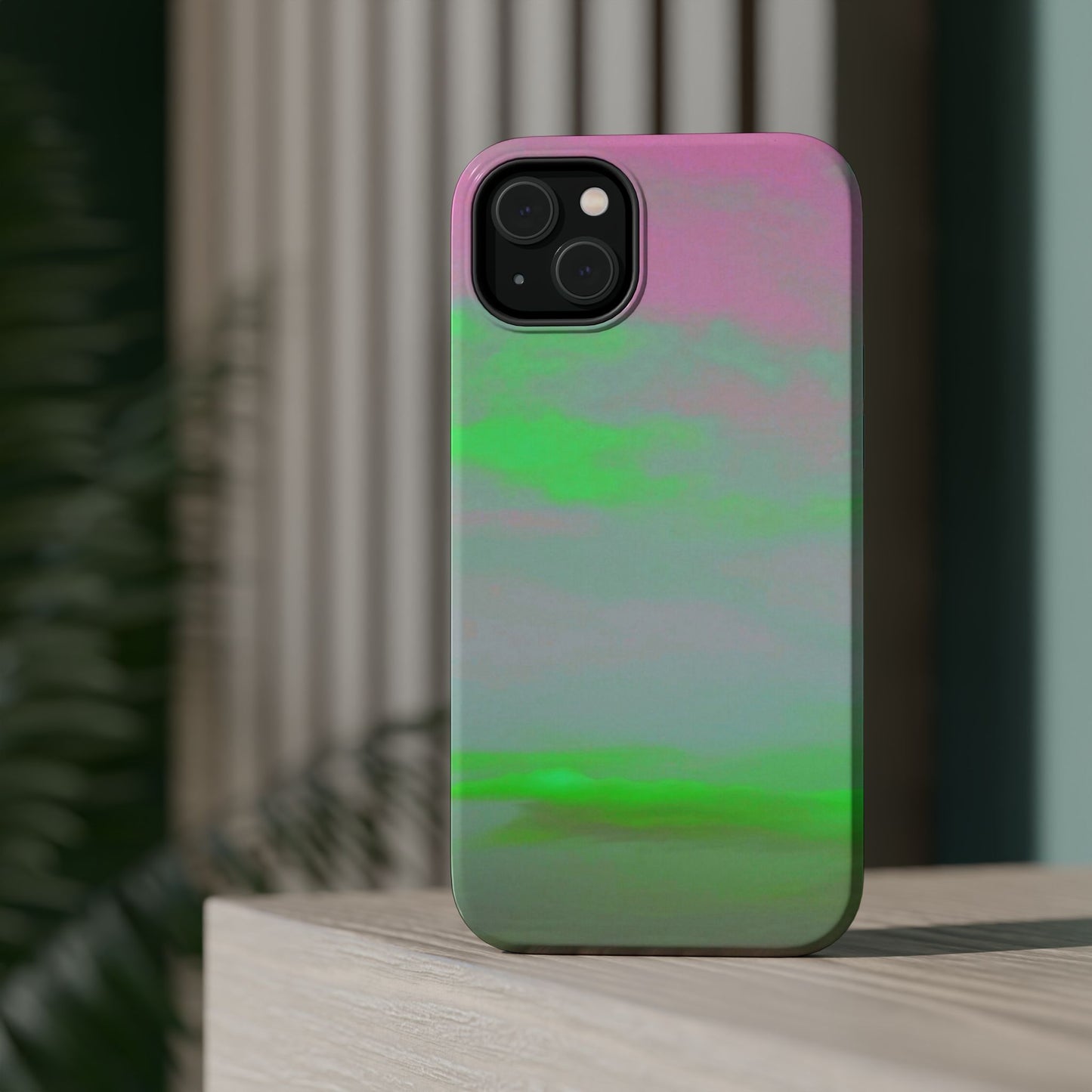 Green and pink sky Design - Iphone Magnetic Tough Case