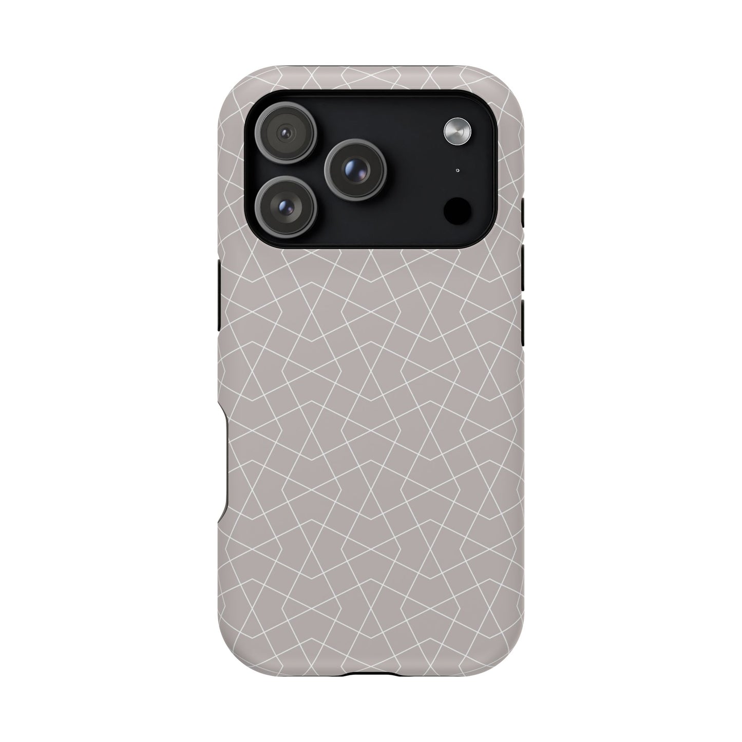 Beige and white geometric Design - Iphone Magnetic Tough Case