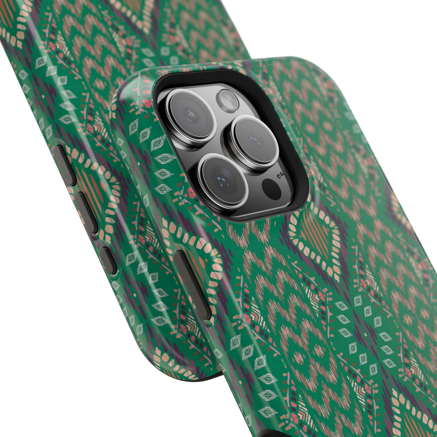 Emerald Green Geometric Design Iphone Magnetic Tough Case