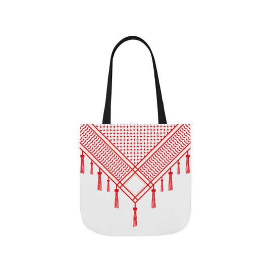 Red and White Shmagh Design Tote Bag