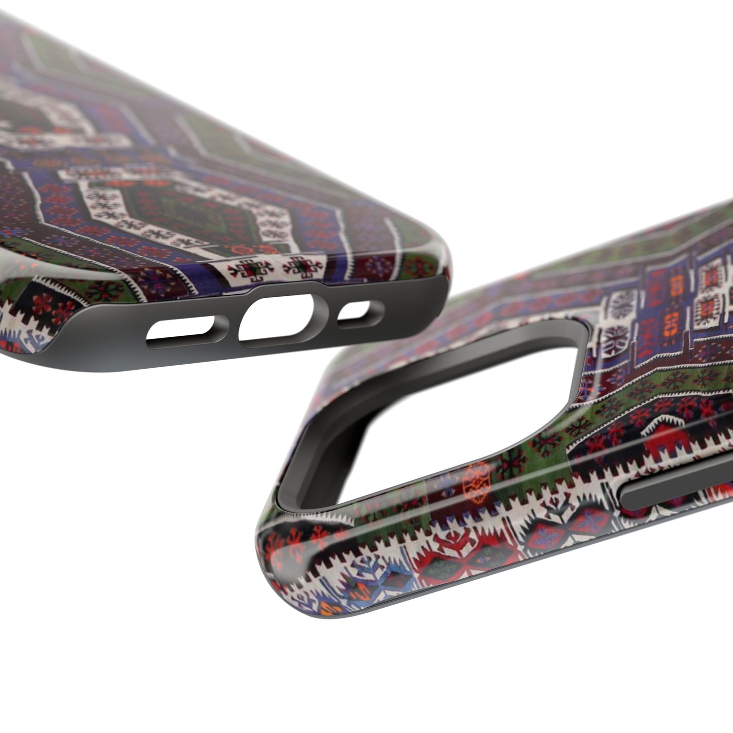 Purple and Green Geometric Design - Iphone Magnetic Tough Case