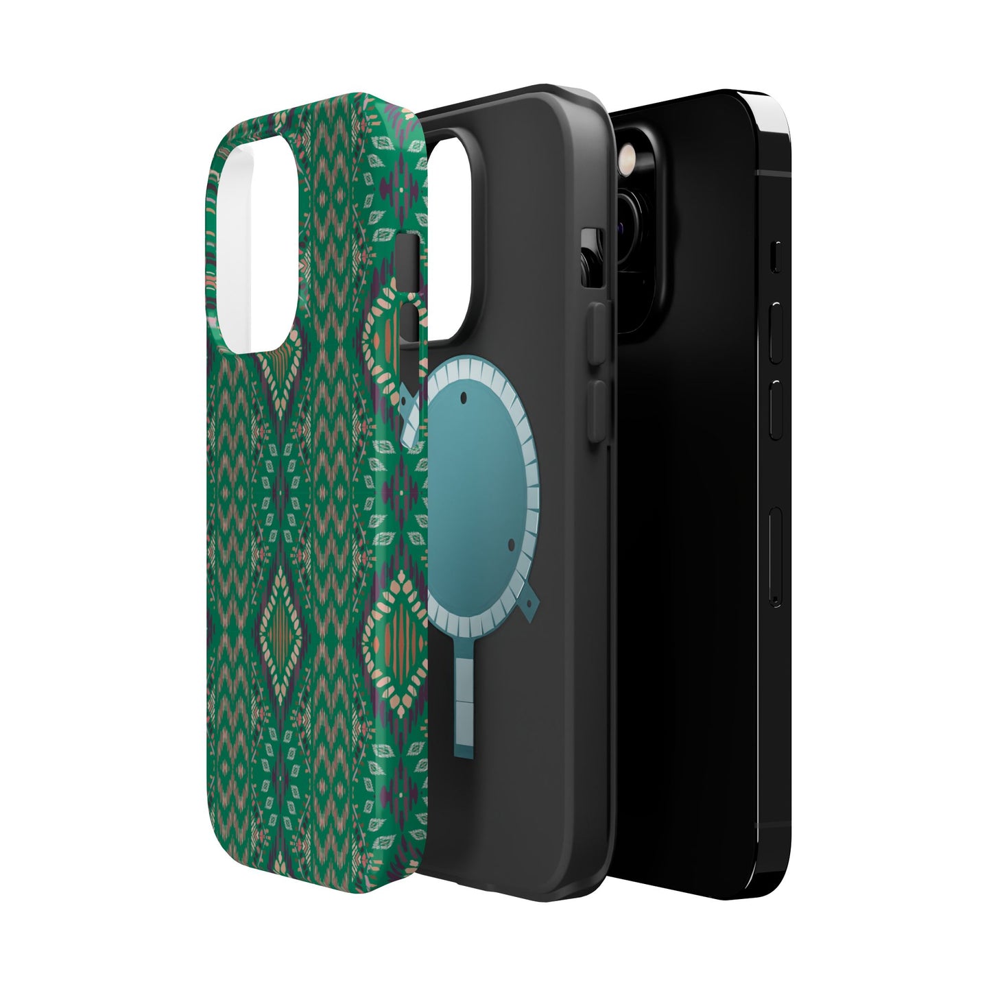 Emerald Green Geometric Design Iphone Magnetic Tough Case