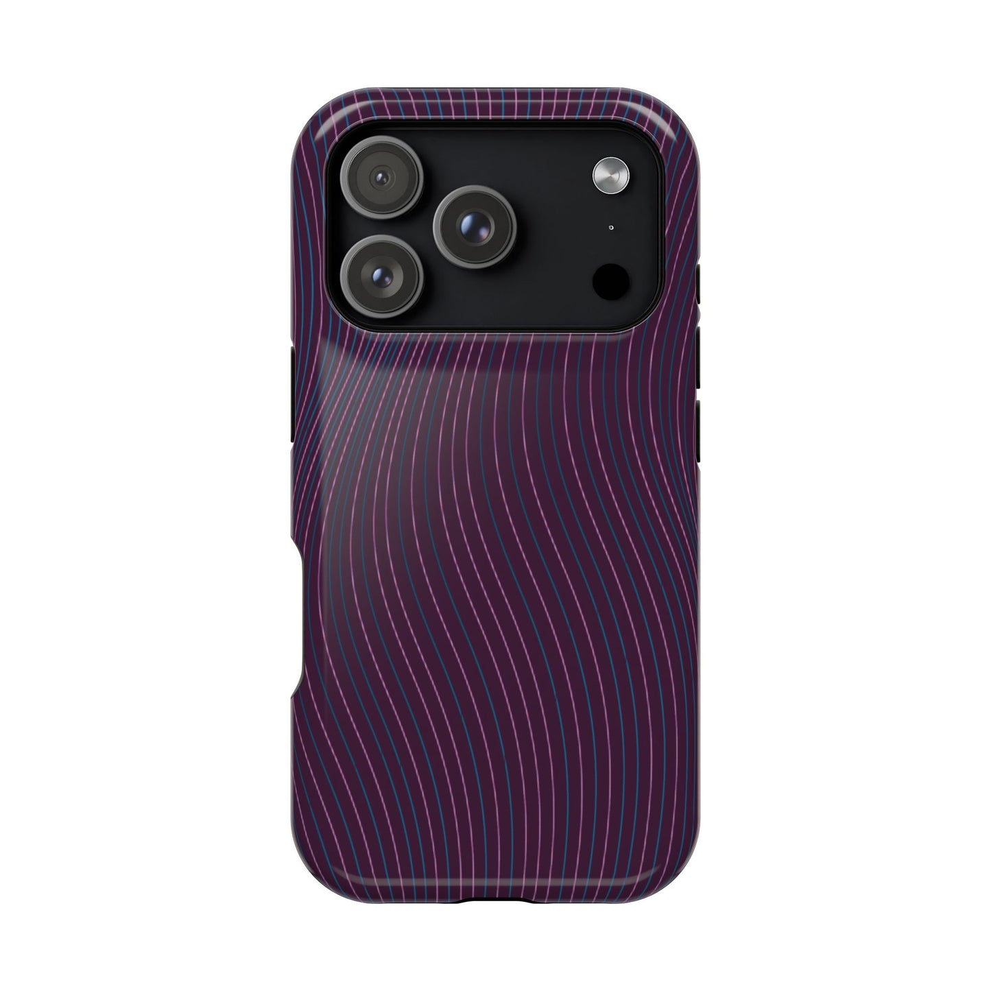 Purple Line Pattern Design - Iphone Magnetic Tough Case