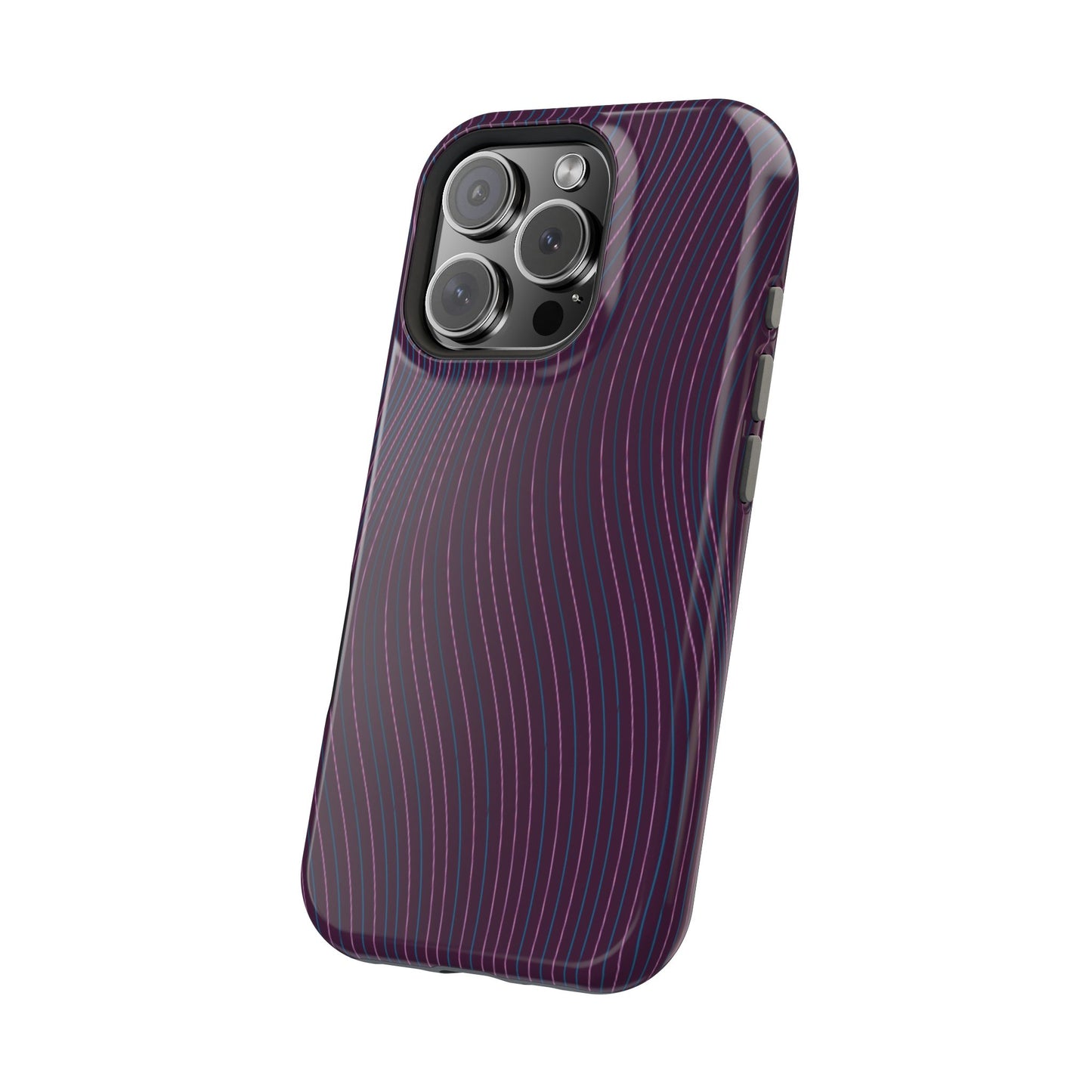 Purple Line Pattern Design - Iphone Magnetic Tough Case