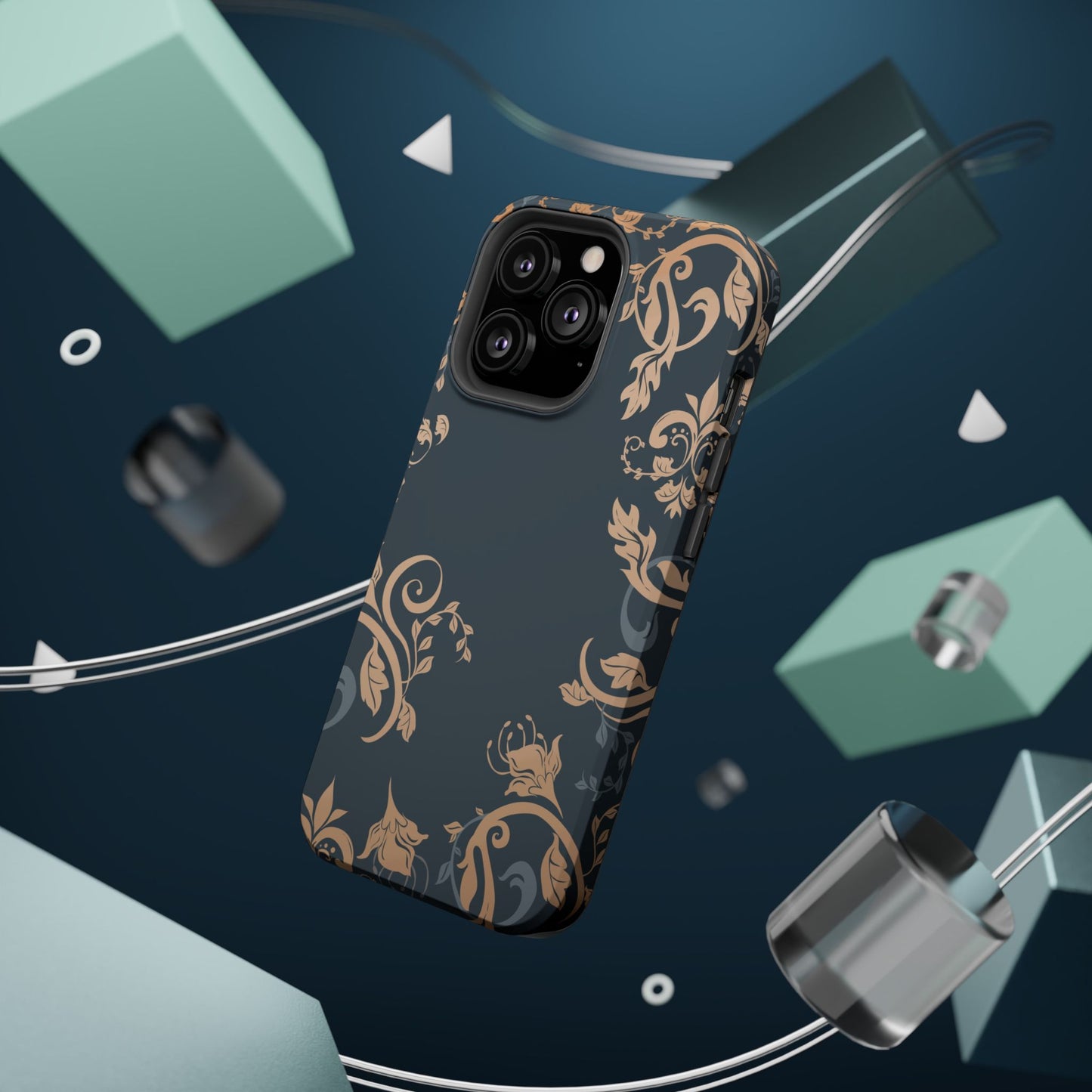 Gold flowers Iphone Magnetic Tough Cases