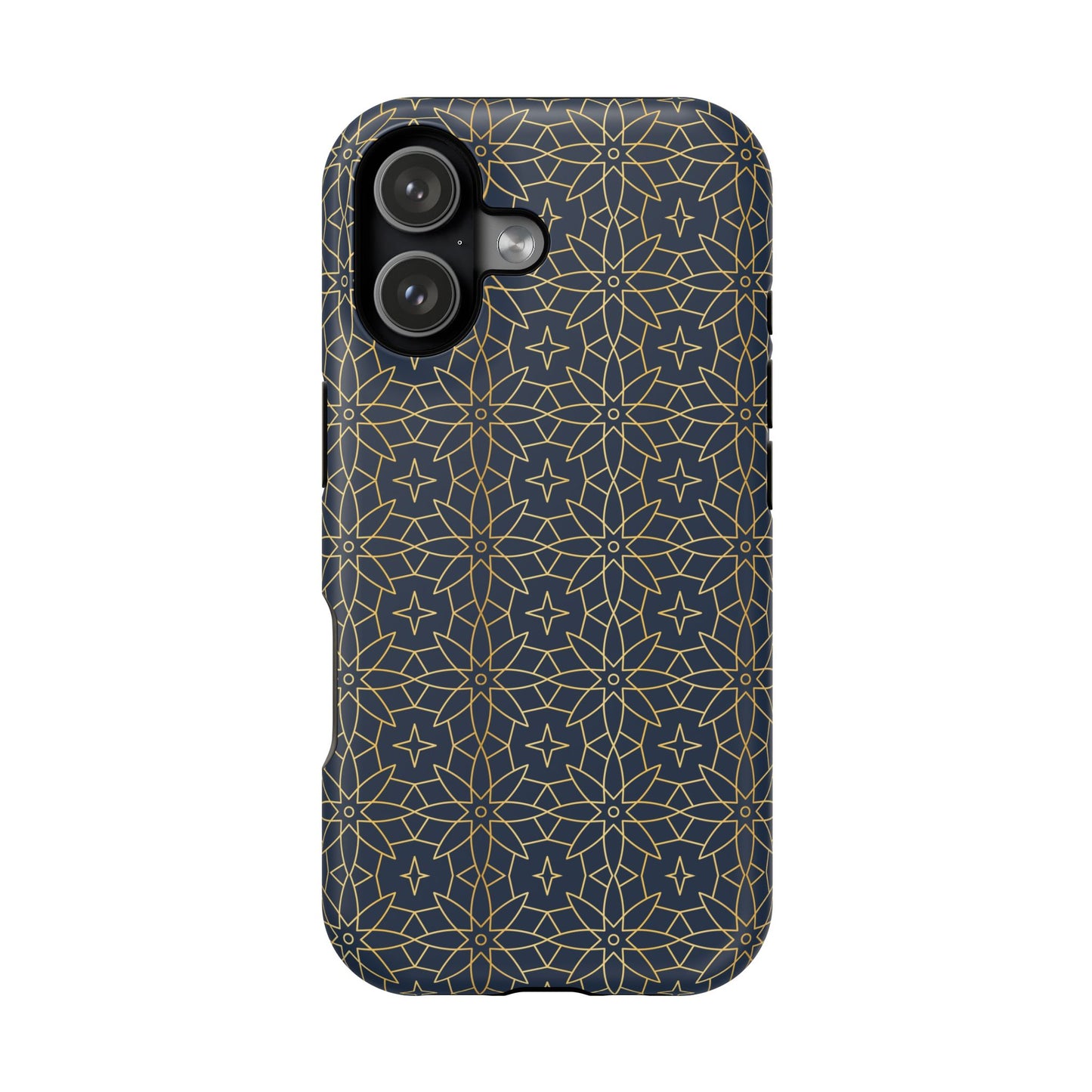 Navy and Gold Geometric Design Iphone Magnetic Tough Case