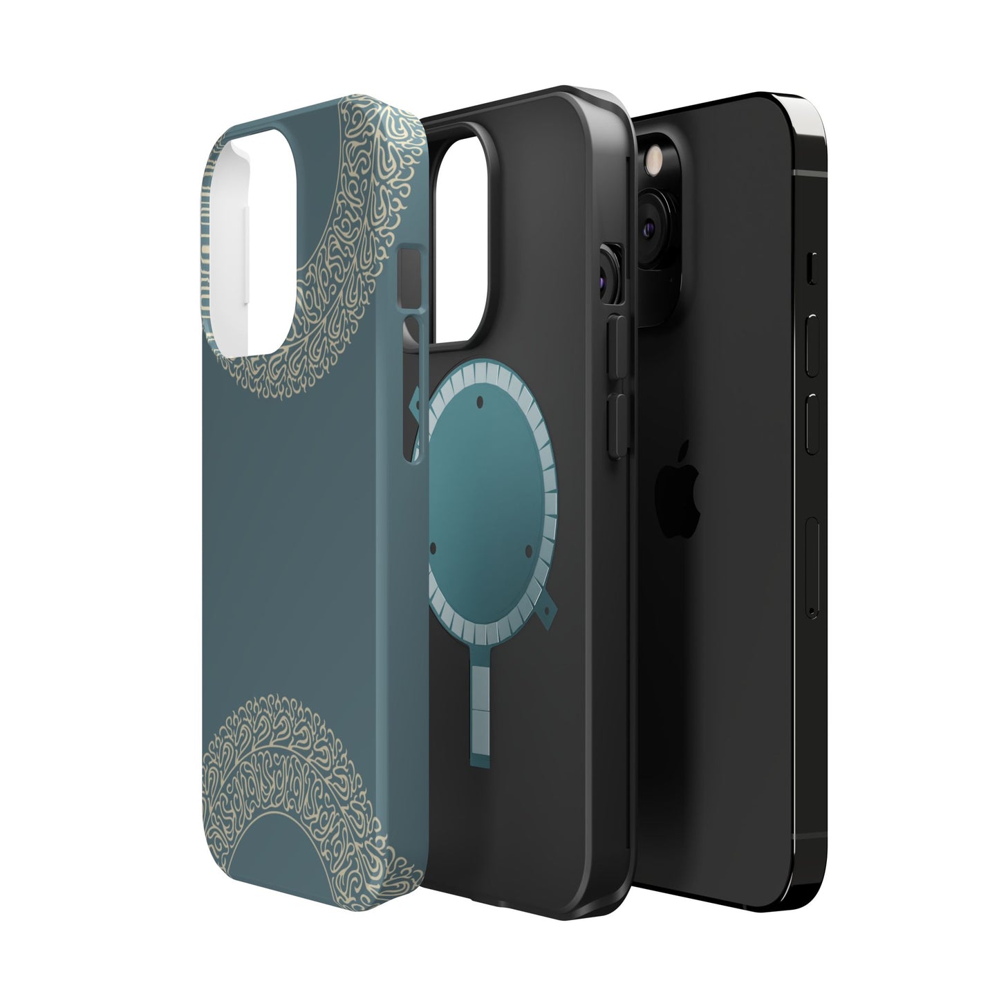 Beige geometric circle Design - Iphone Magnetic Tough Case
