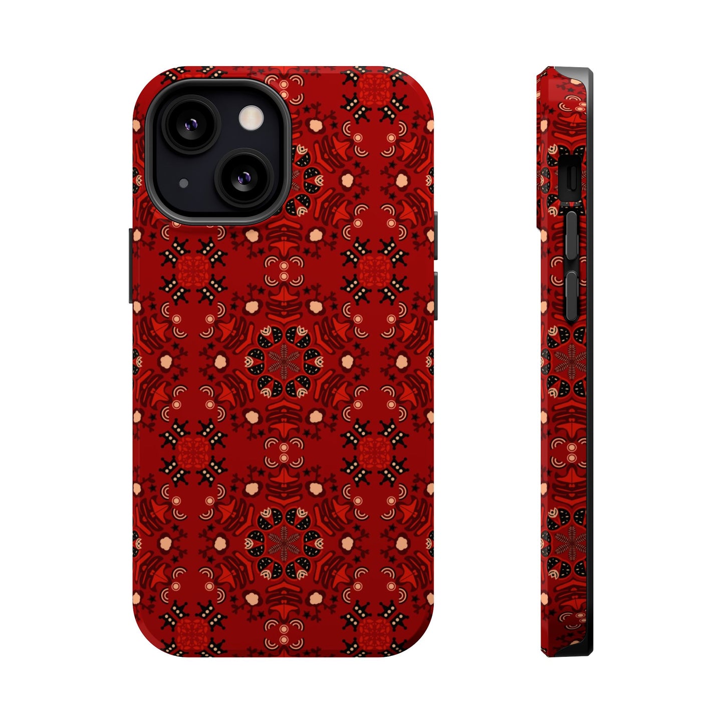 Red geometric Design - Iphone Magnetic Tough Case