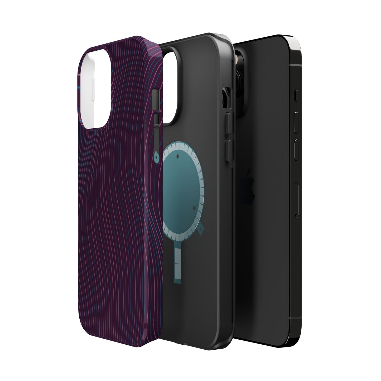 Purple Line Pattern Design - Iphone Magnetic Tough Case