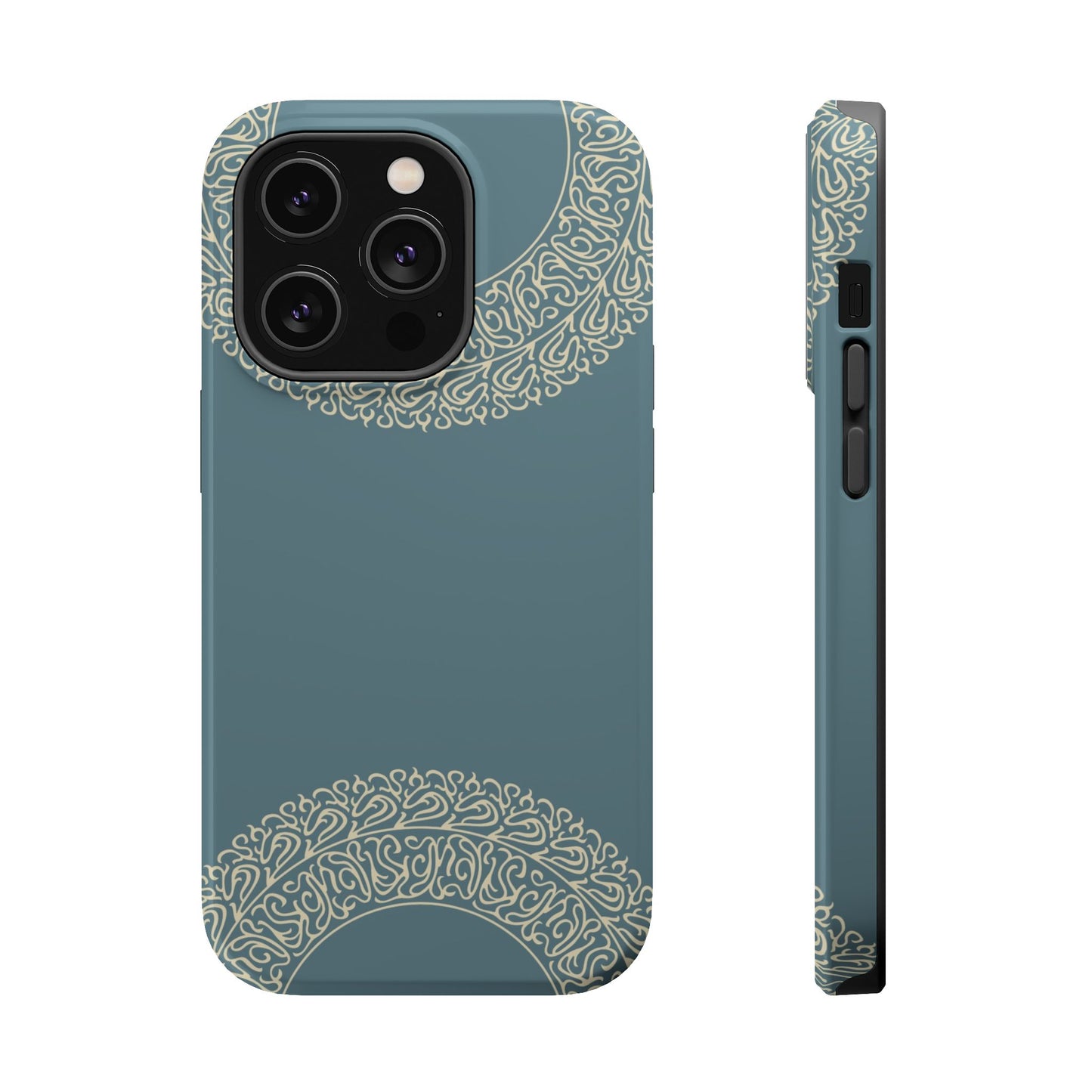 Beige geometric circle Design - Iphone Magnetic Tough Case