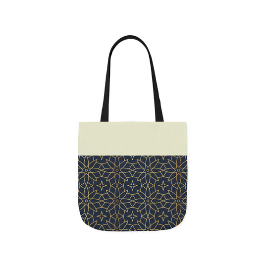 Navy and Gold Star ⭐️ Geometric Tote Bag, 2-Color Strap