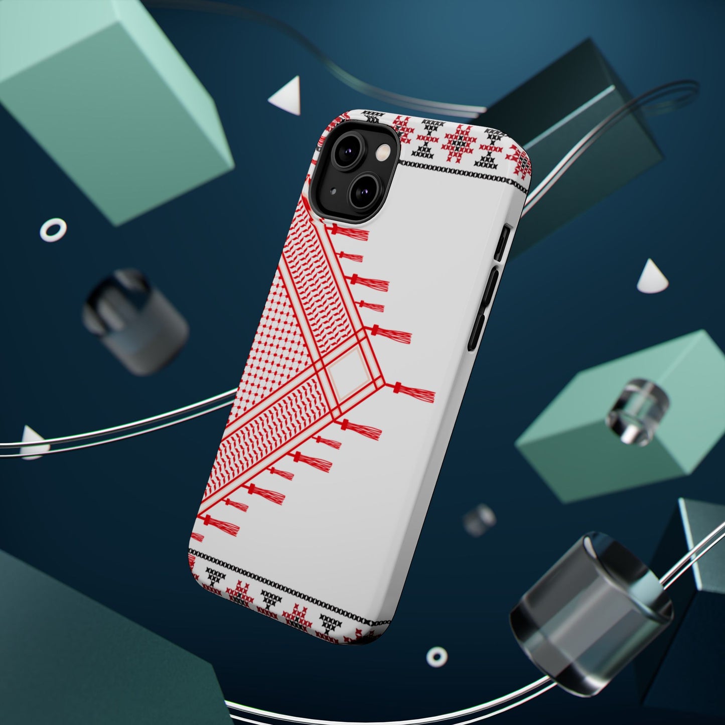 Red and White Hattah Design Iphone Magnetic Tough Case
