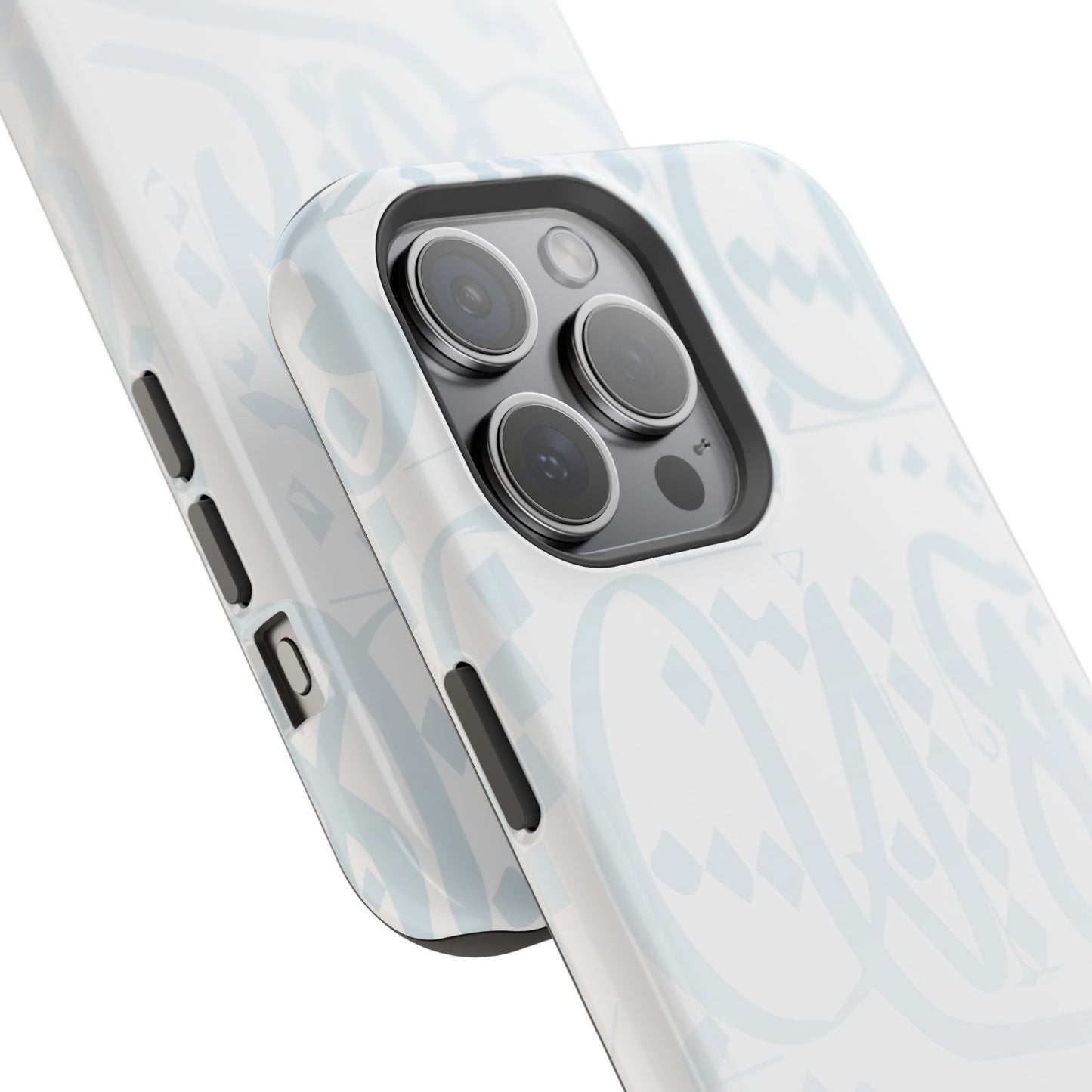 White Blue and Gold Arabic Calligraphy Iphone Magnetic Tough Case