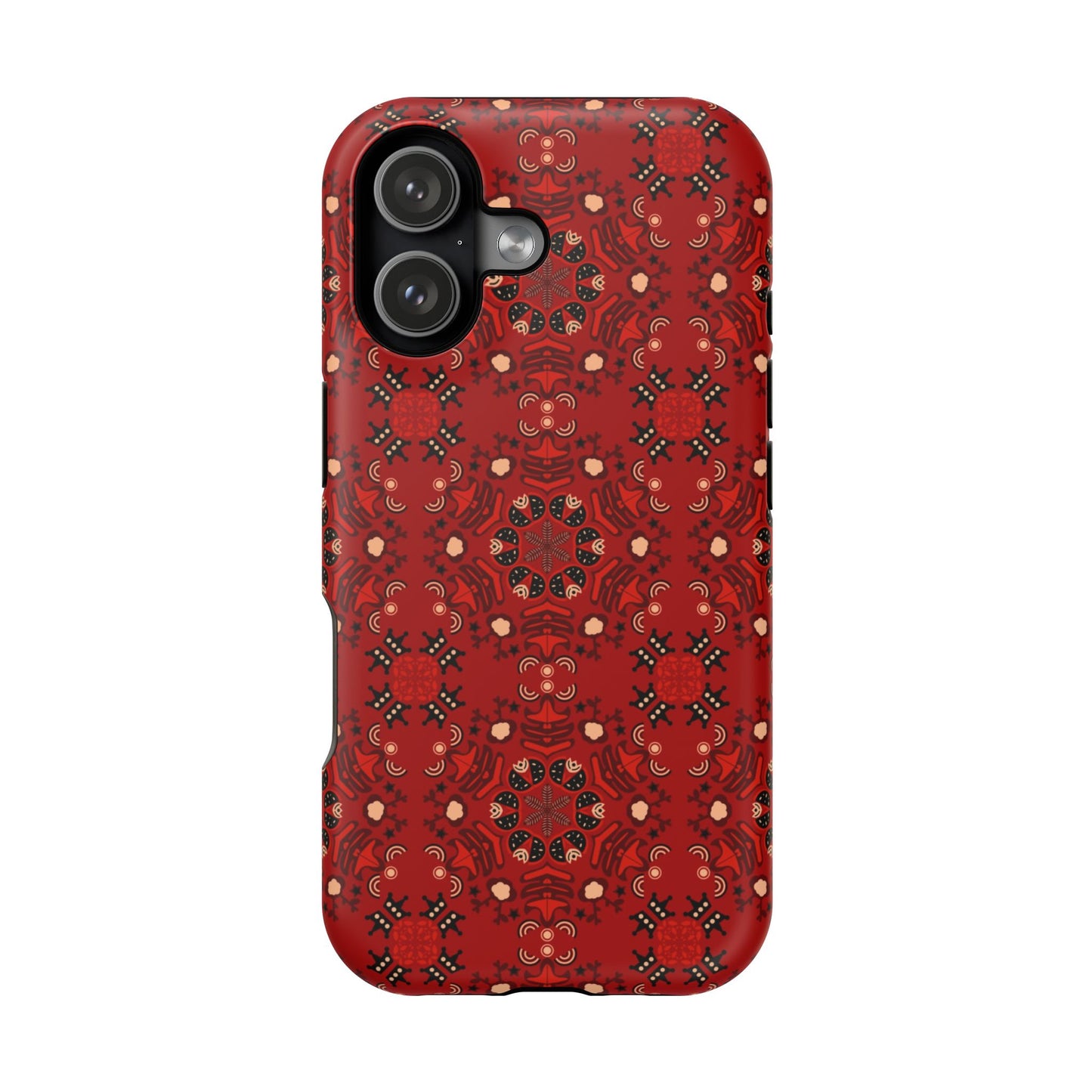 Red geometric Design - Iphone Magnetic Tough Case