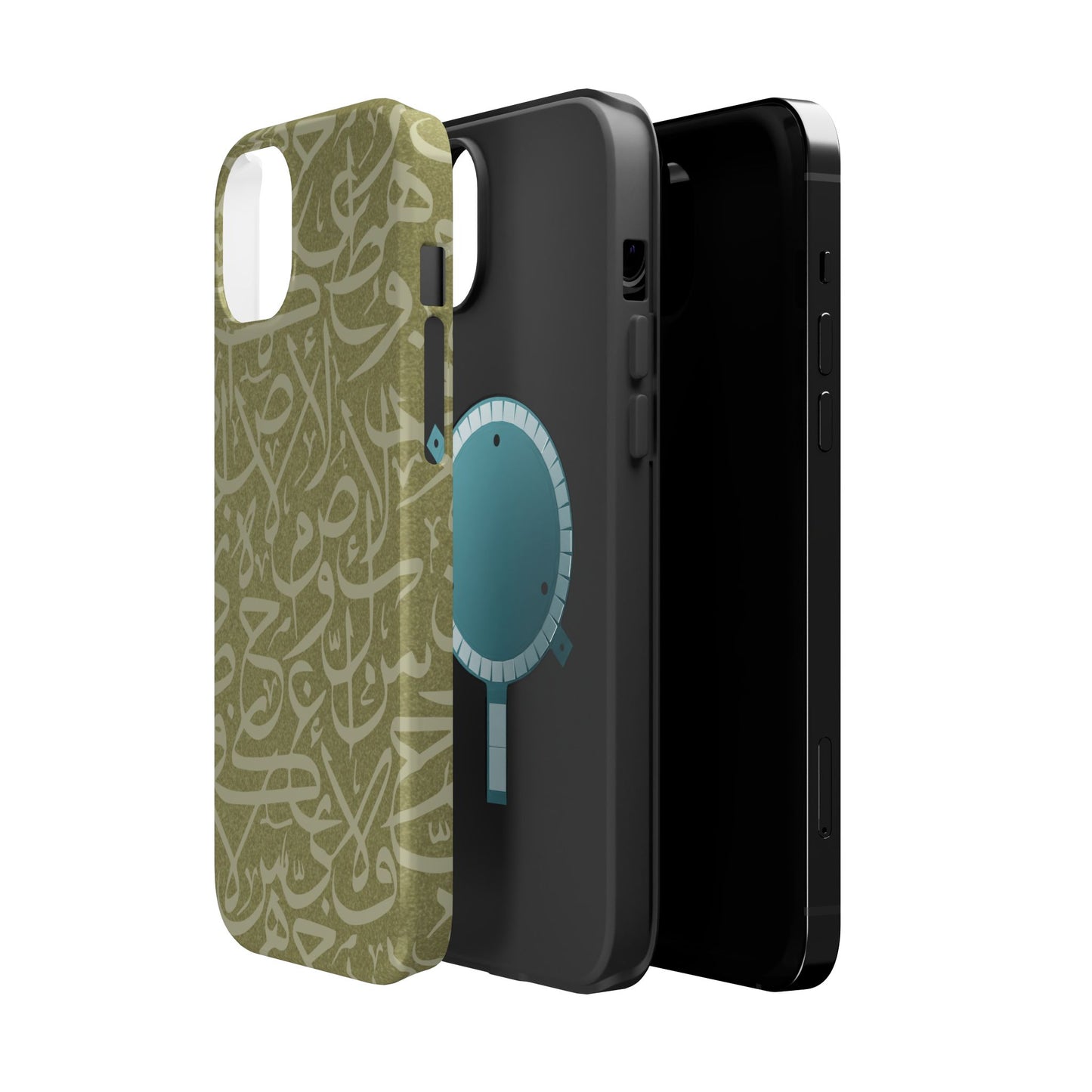 Olive Green Arabic Letters Calligraphy Iphone Magnetic Tough Case