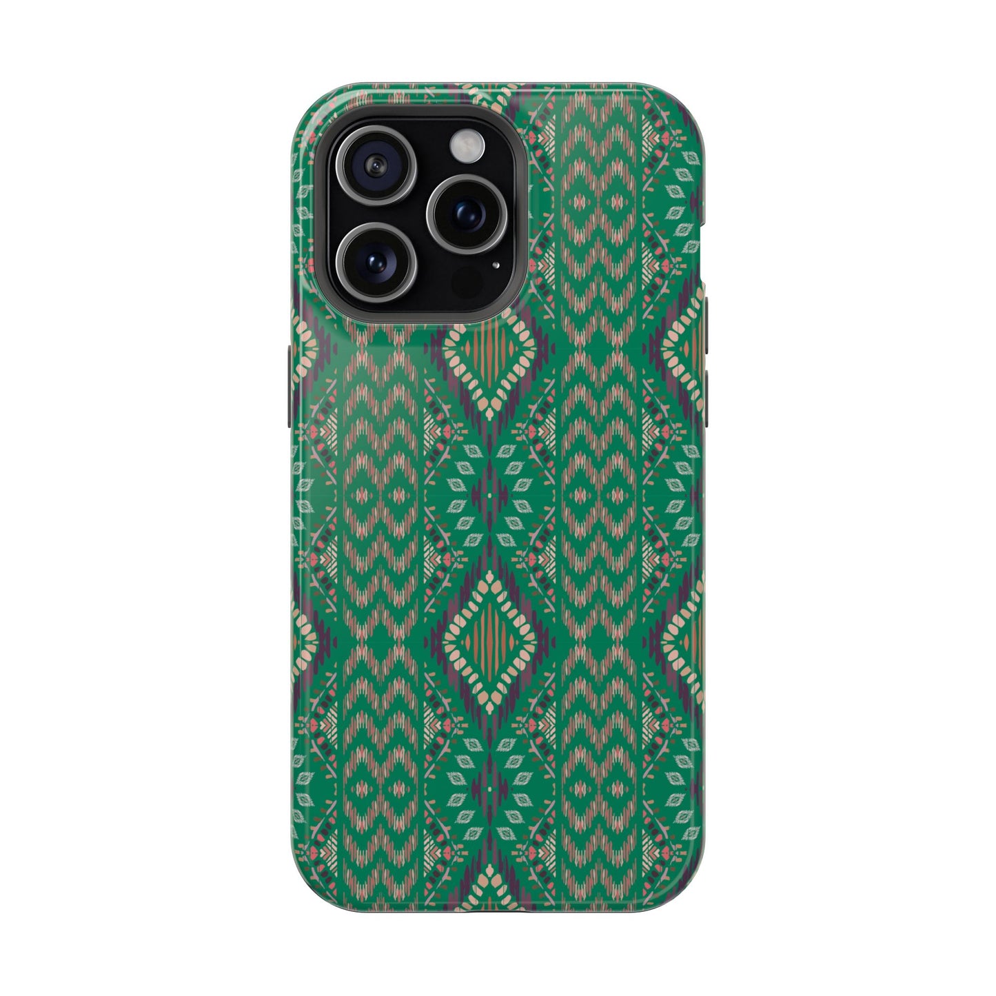 Emerald Green Geometric Design Iphone Magnetic Tough Case