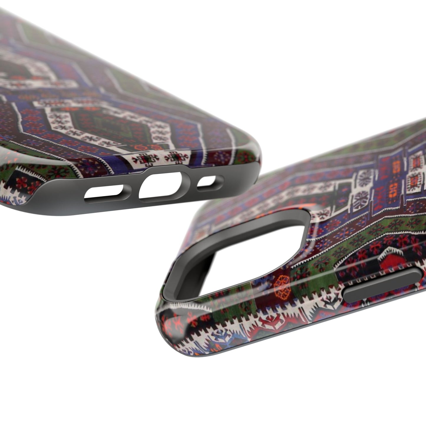 Purple and Green Geometric Design - Iphone Magnetic Tough Case