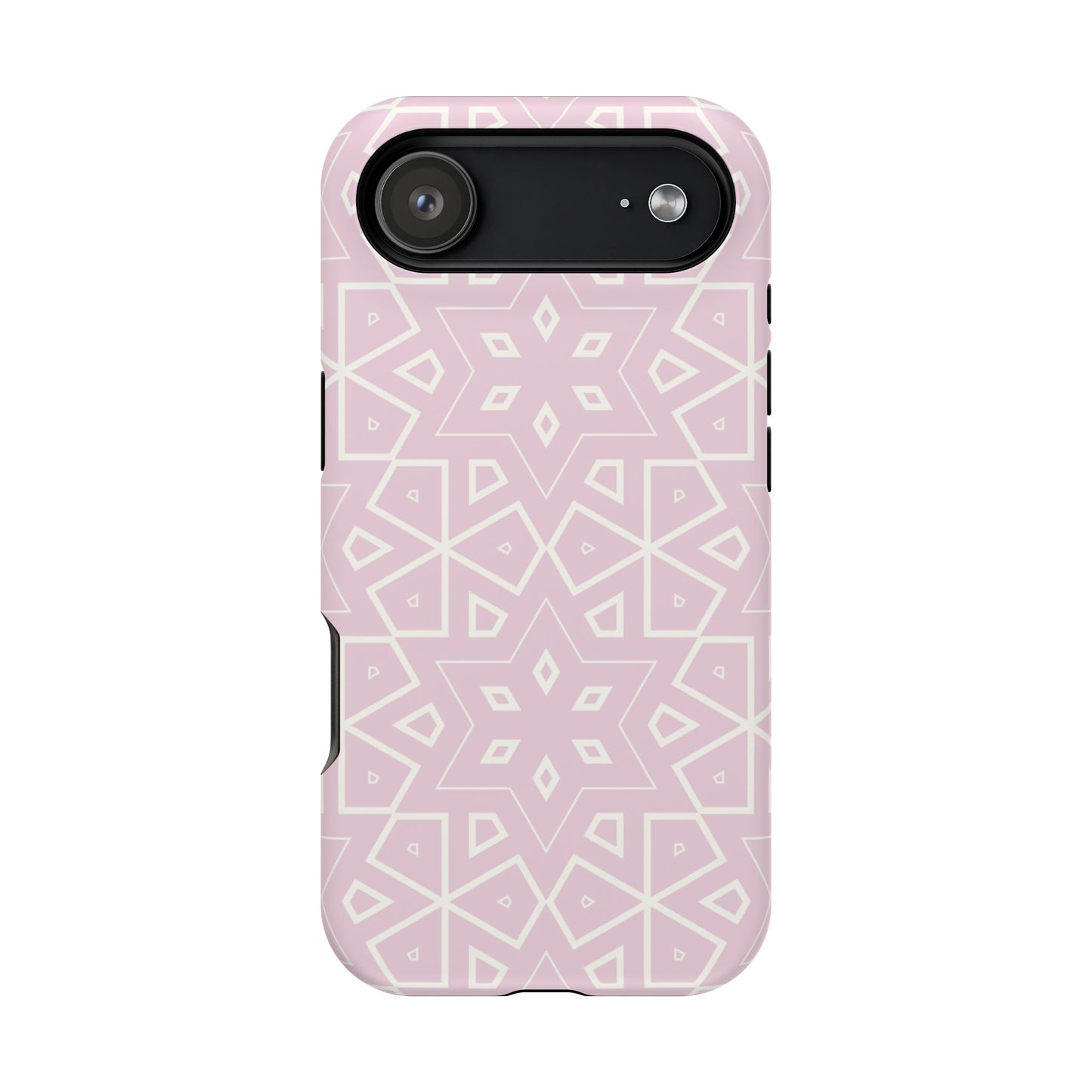 Pink and White Geometric Design Iphone Magnetic Tough Case