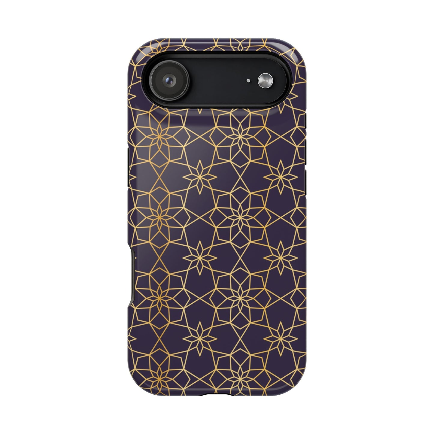 Gold and Purple Geometric Design Iphone Magnetic Tough Case