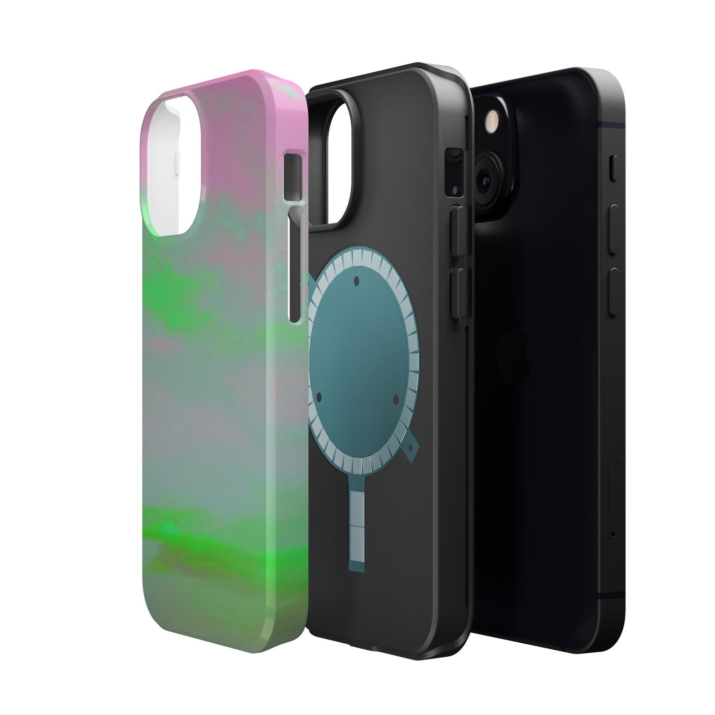 Green and pink sky Design - Iphone Magnetic Tough Case
