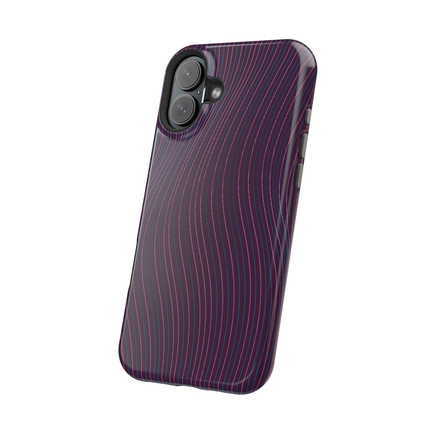 Purple Line Pattern Design - Iphone Magnetic Tough Case